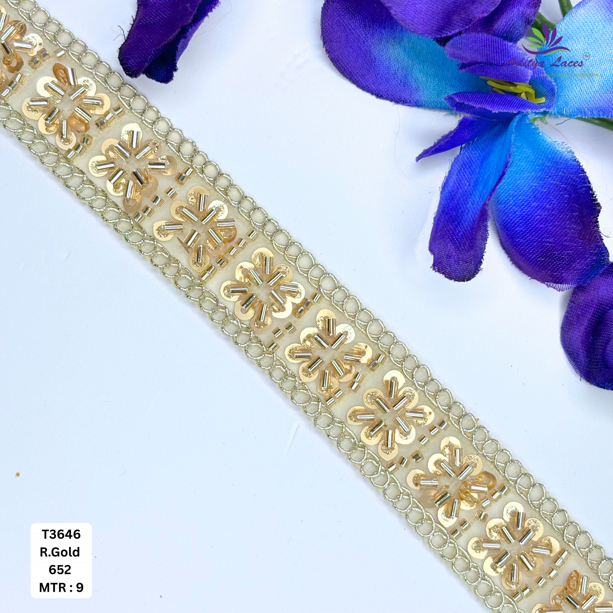 Elegant Embroidered Net Lace Border for Saree Bridal Wear