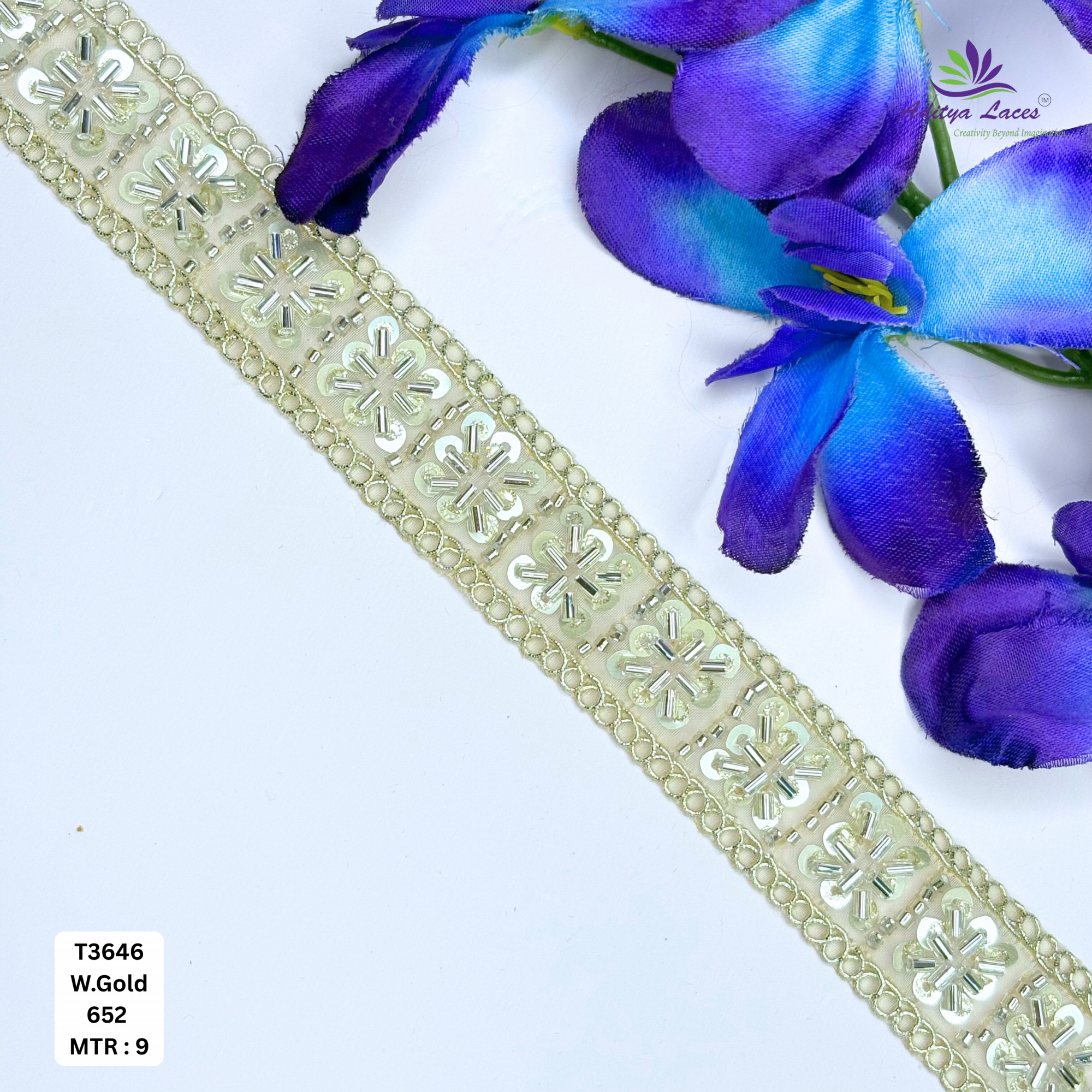 Elegant Embroidered Net Lace Border for Saree Bridal Wear