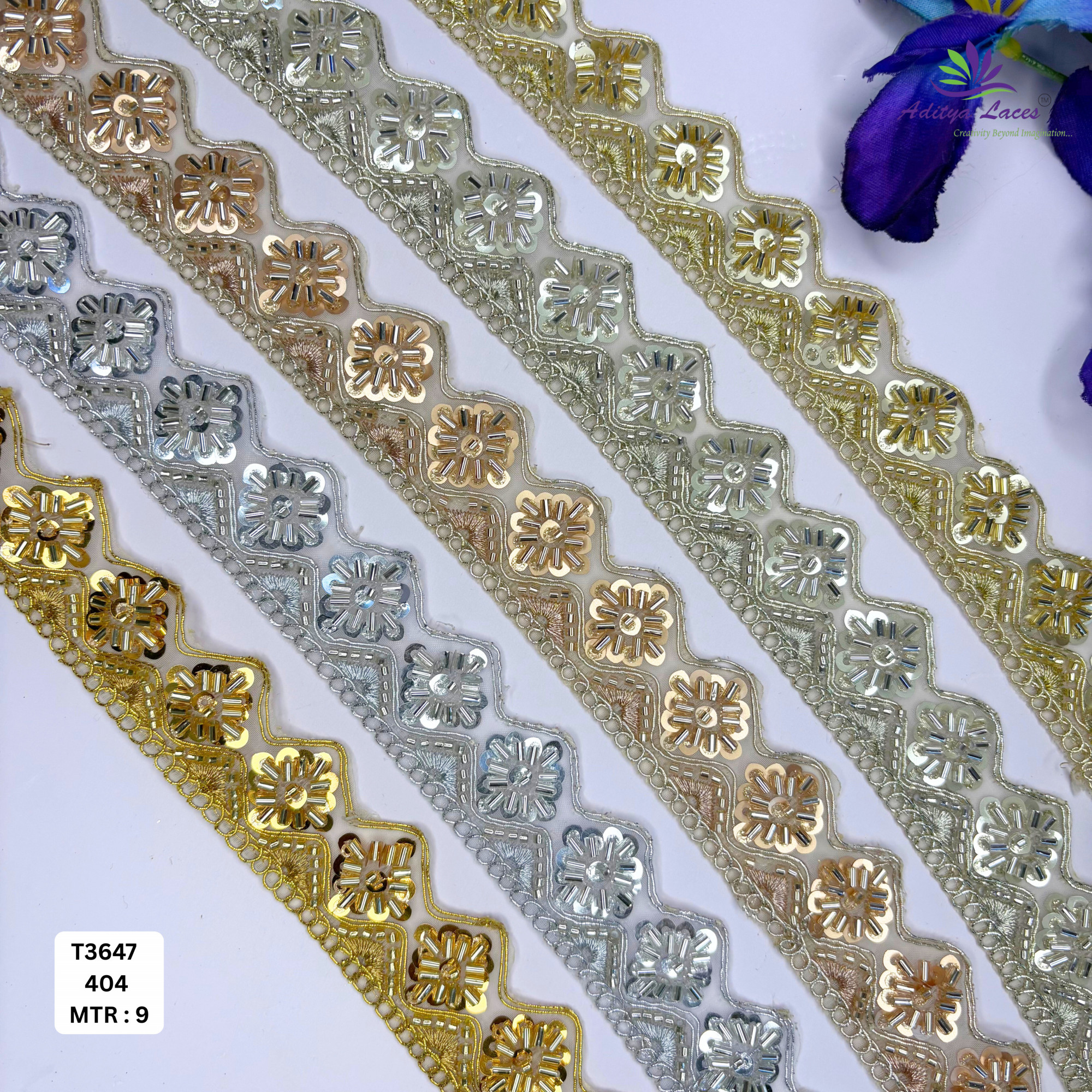 Elegant Embroidered Net Lace Border for Saree Bridal Wear