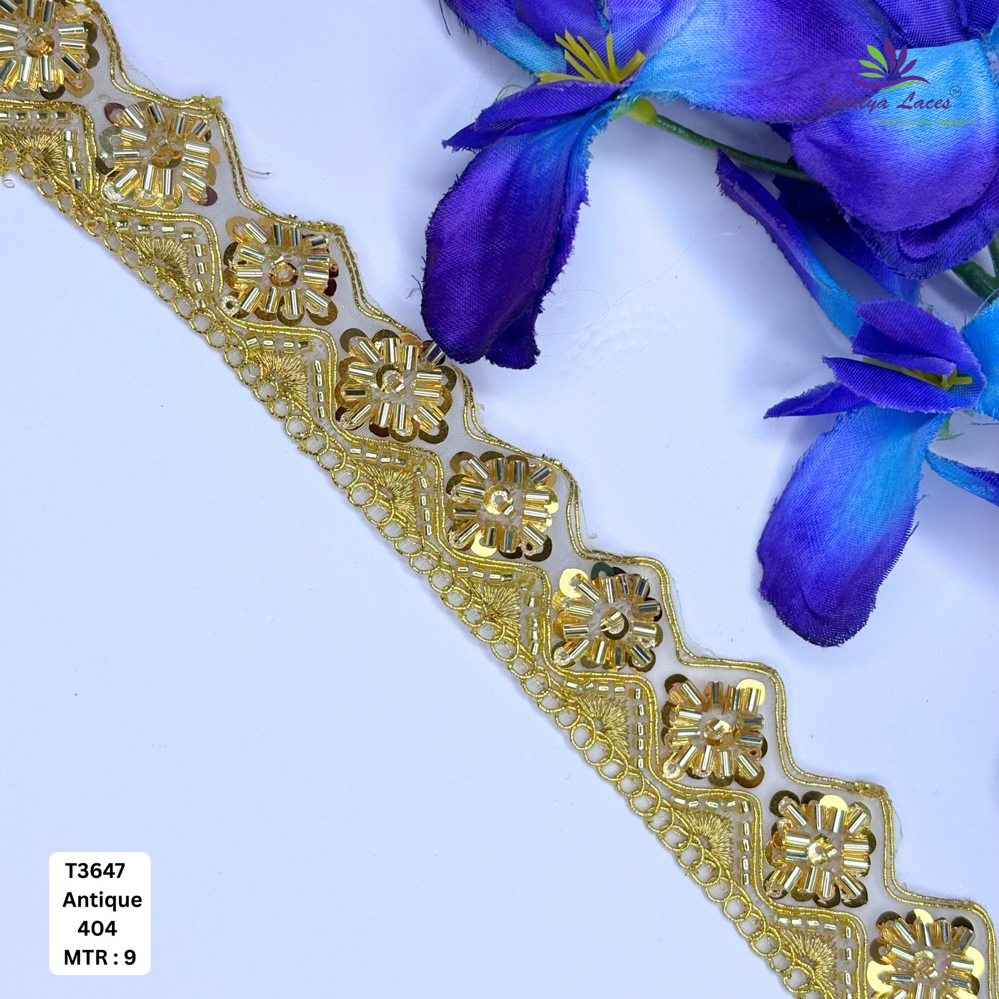 Elegant Embroidered Net Lace Border for Saree Bridal Wear