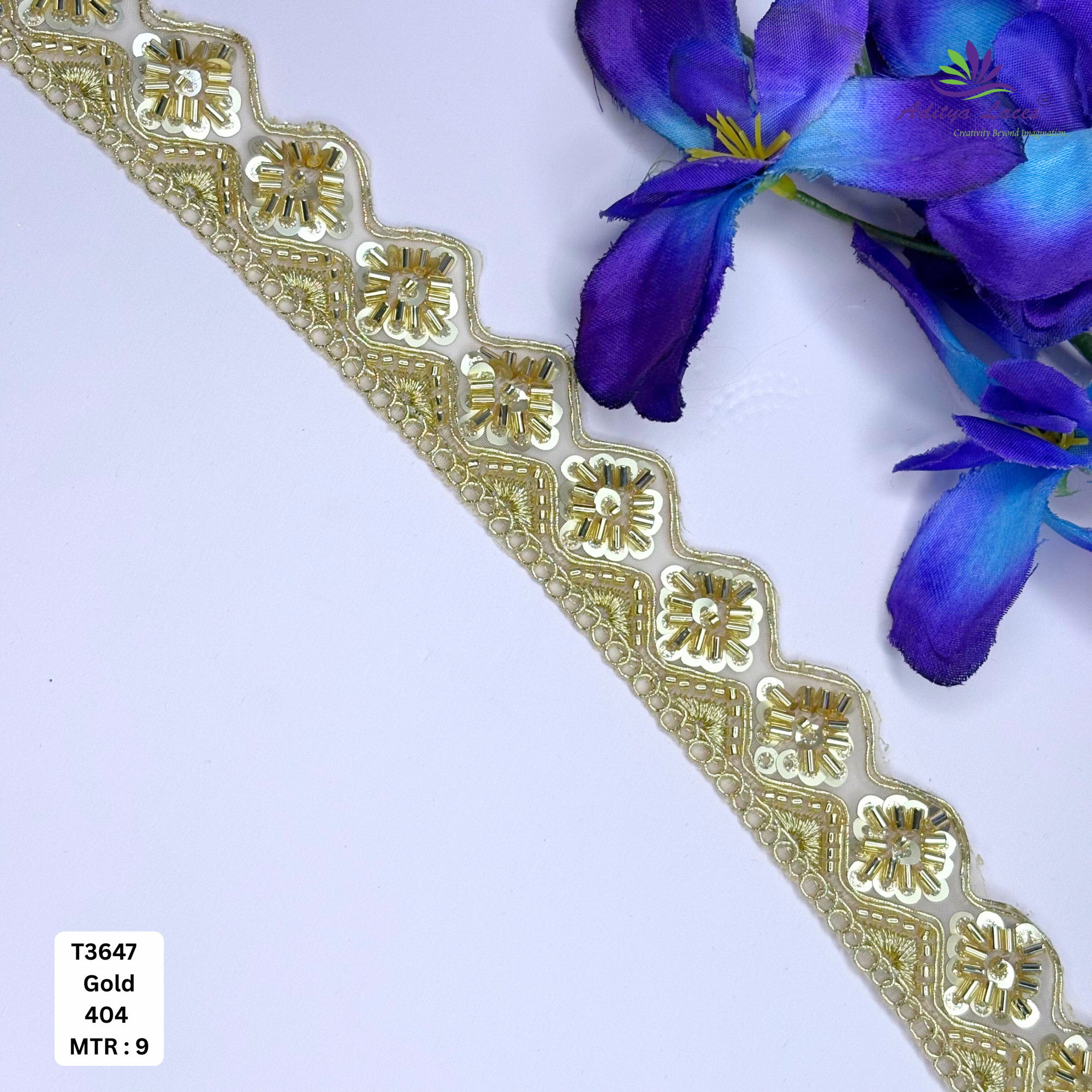 Elegant Embroidered Net Lace Border for Saree Bridal Wear