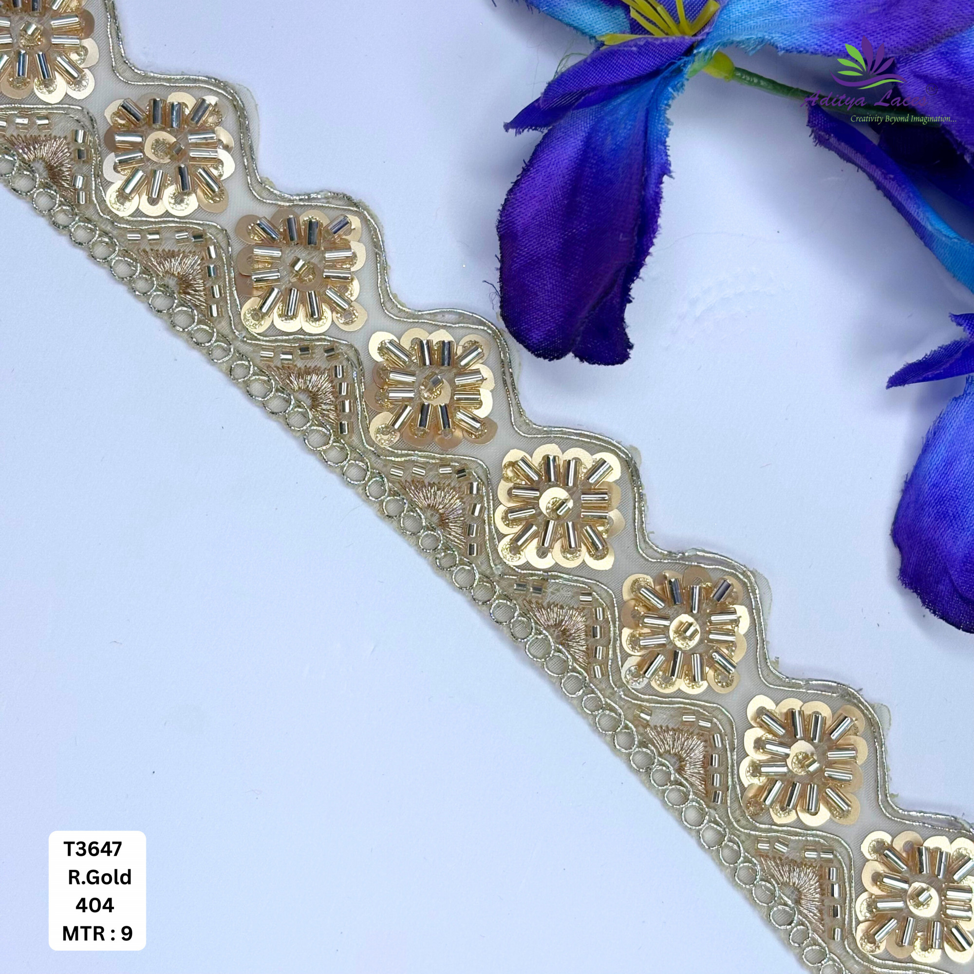 Elegant Embroidered Net Lace Border for Saree Bridal Wear