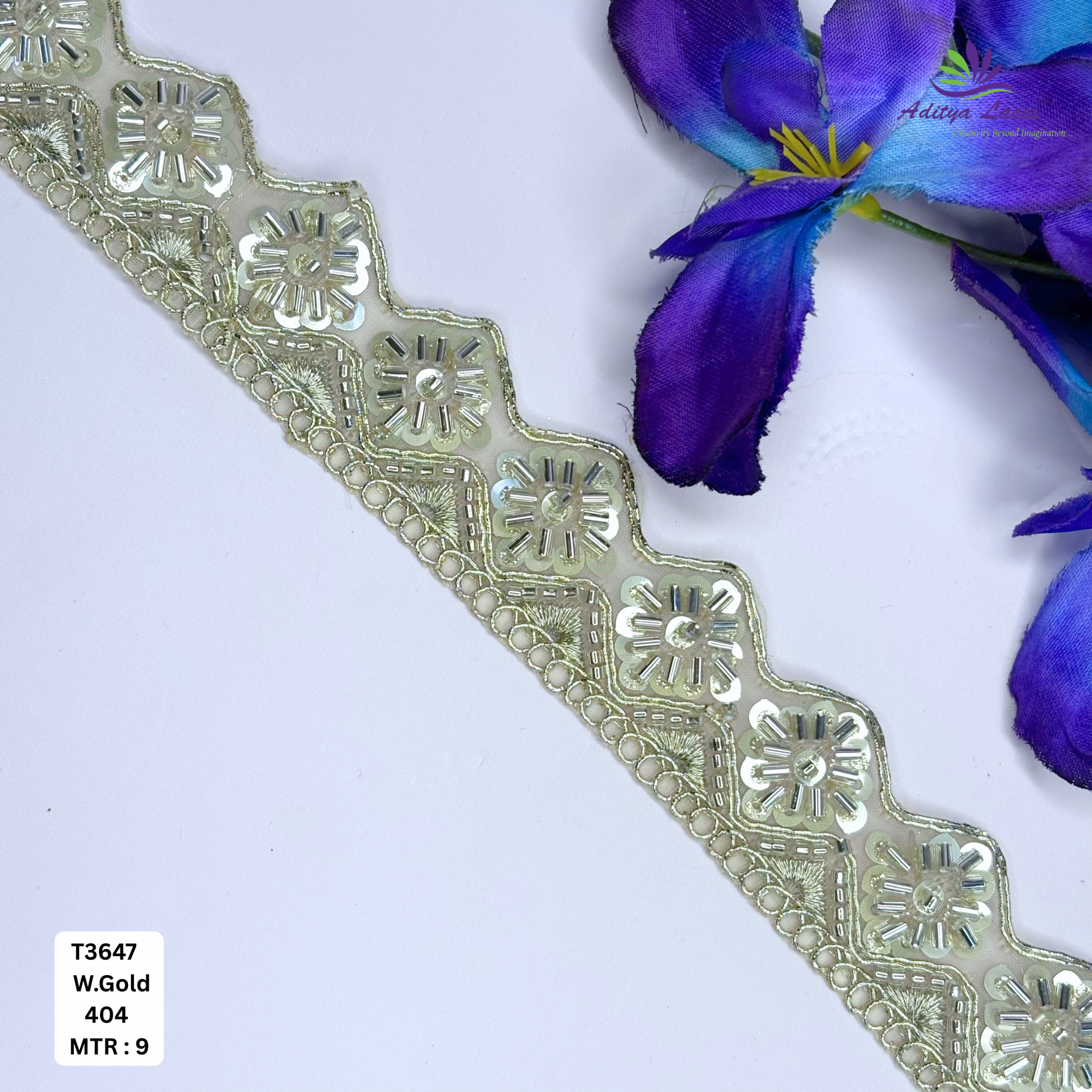 Elegant Embroidered Net Lace Border for Saree Bridal Wear