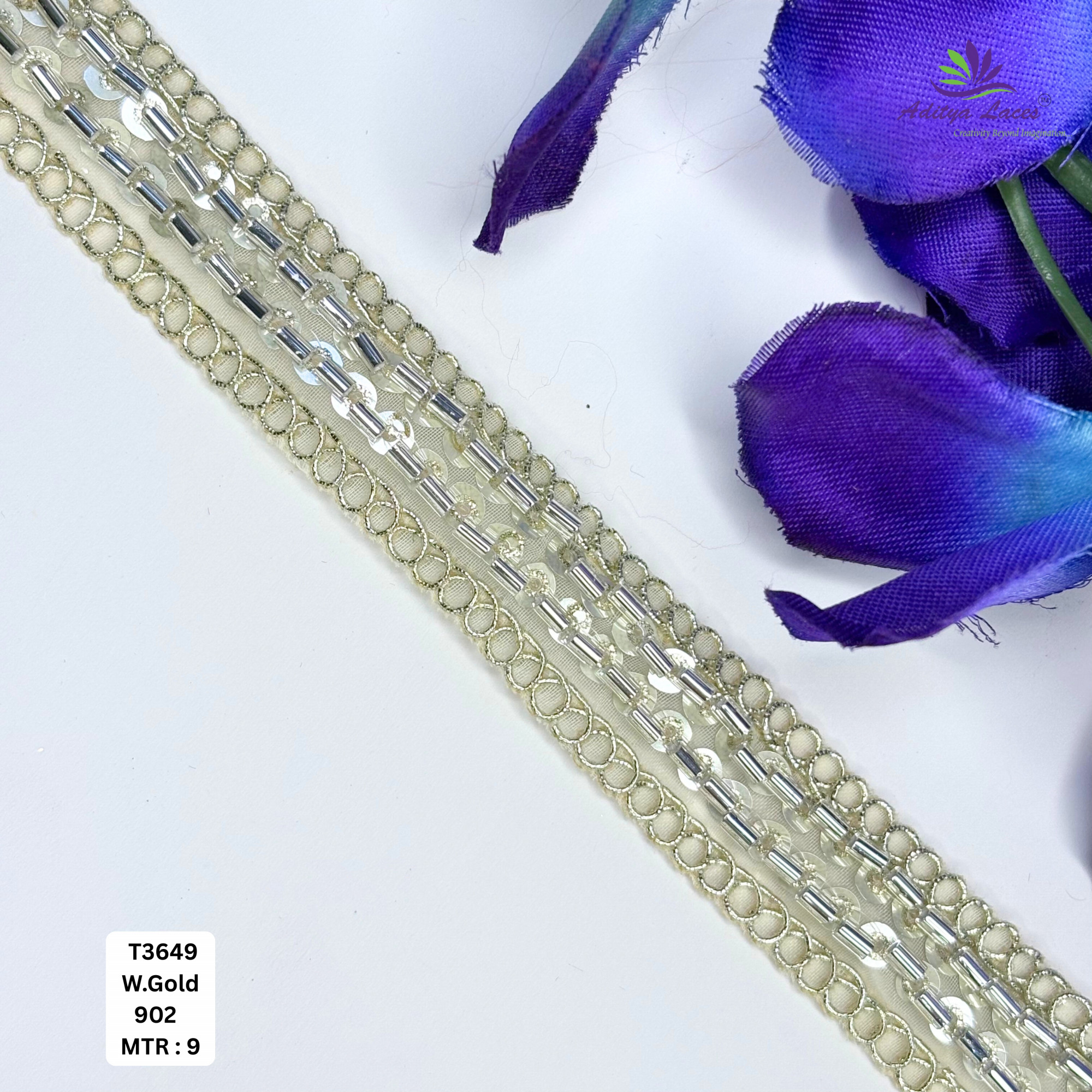 Elegant Embroidered Net Lace Border for Saree Bridal Wear