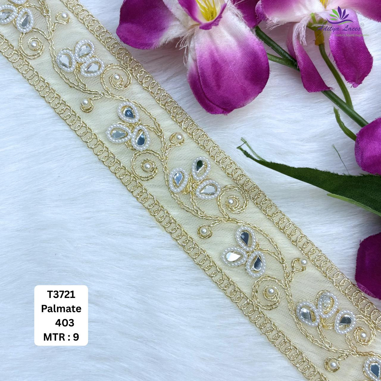 Fancy Net Handwork Lace Border for Saree Bridal Wear