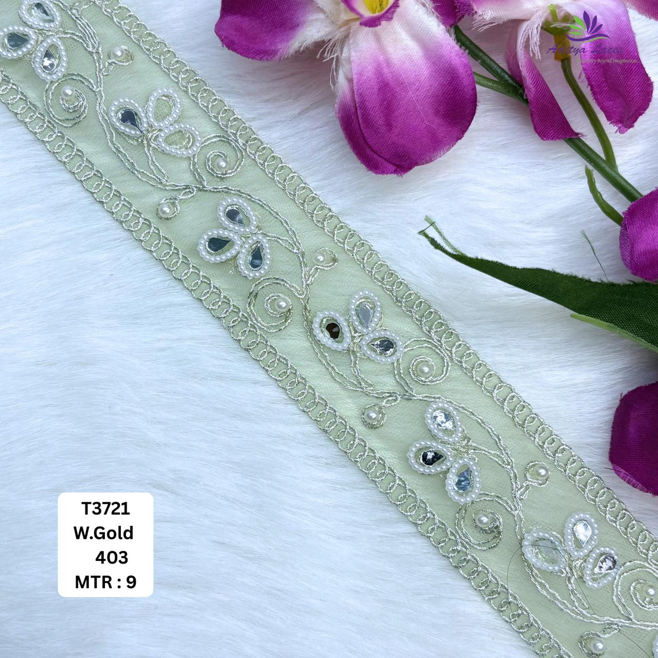 Fancy Net Handwork Lace Border for Saree Bridal Wear