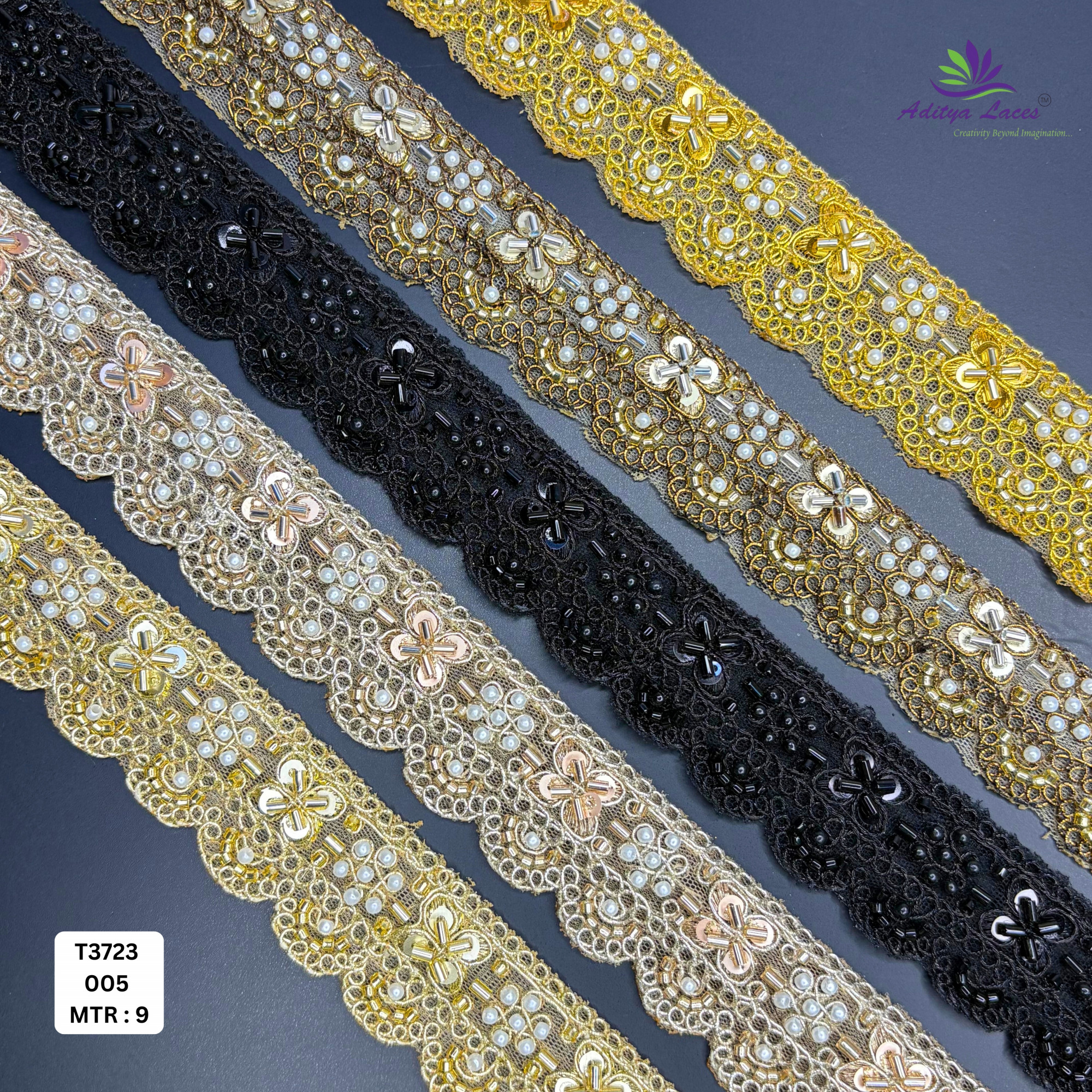 Premium Embroidered Net Lace Border for Saree Bridal Wear