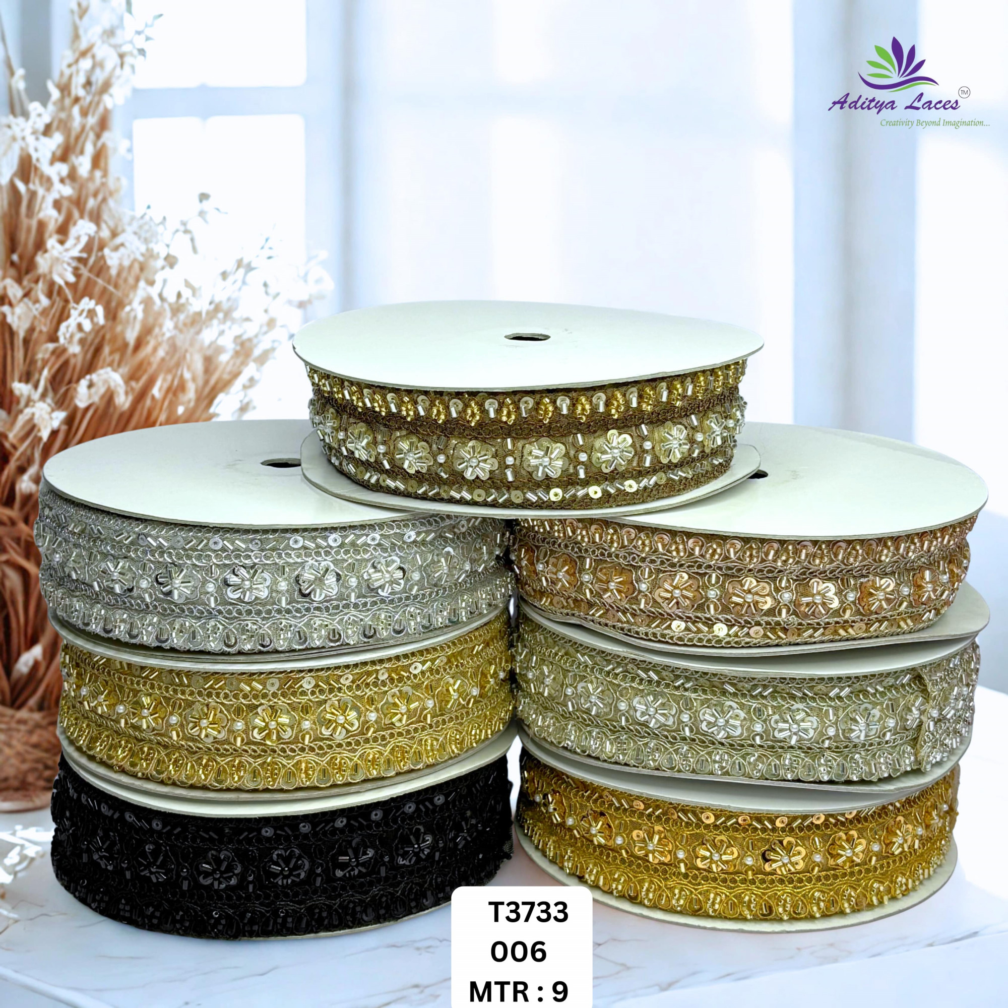 Artisan Decorative Stone Work Lace for Designer Outfits