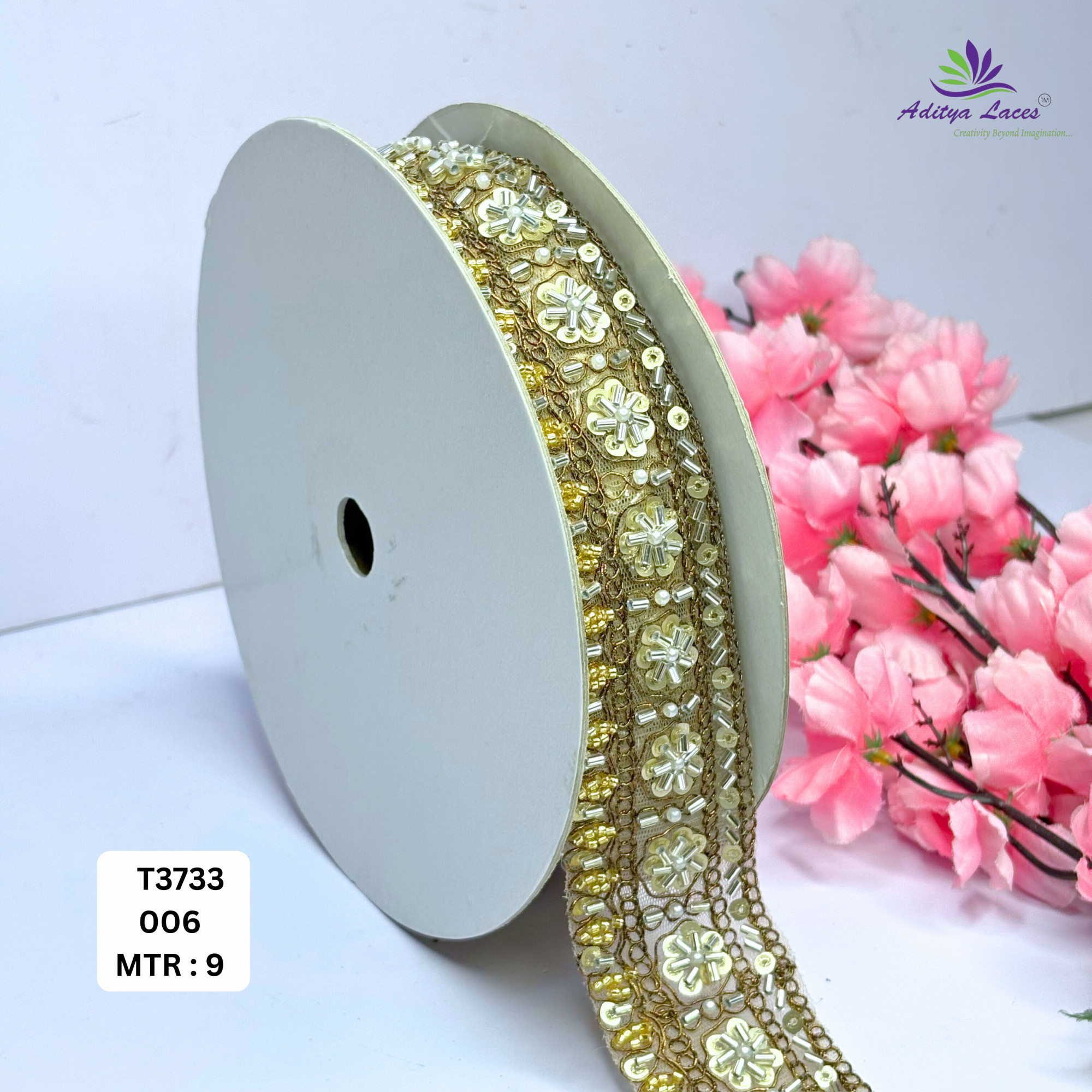 Artisan Decorative Stone Work Lace for Designer Outfits