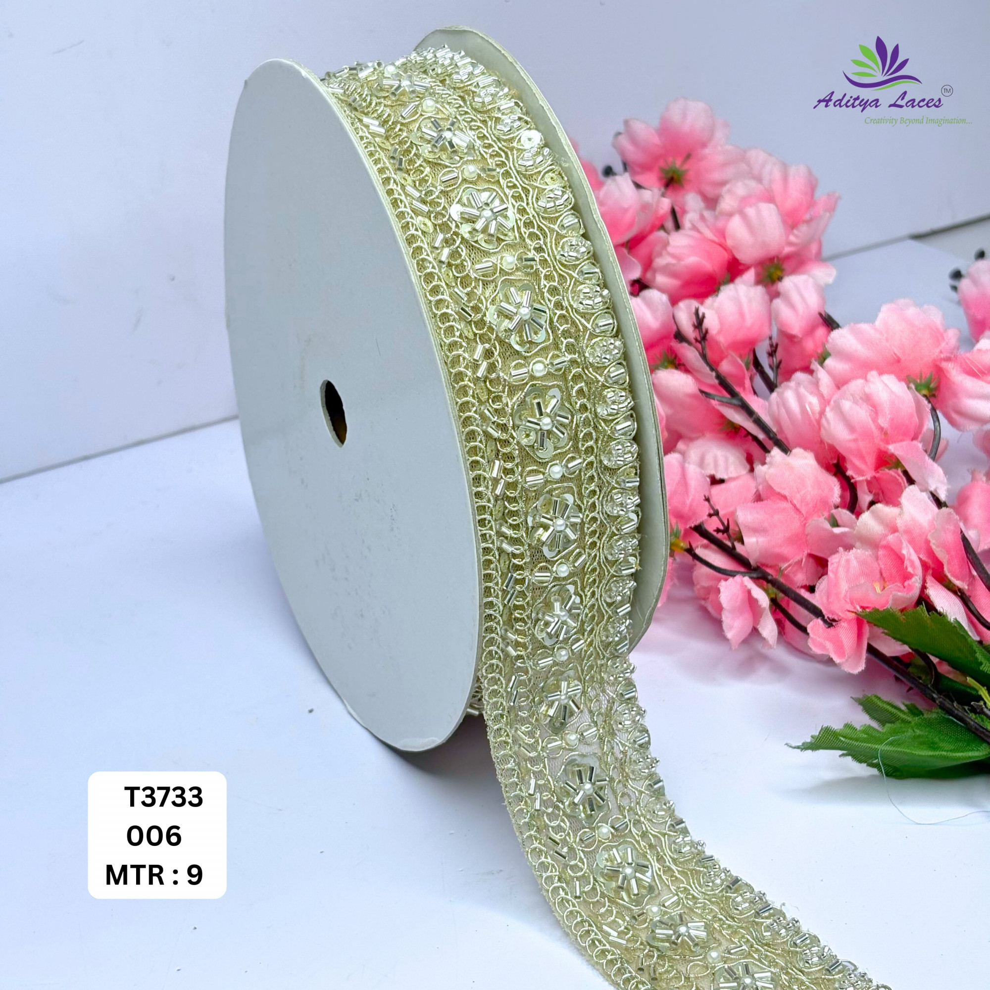 Artisan Decorative Stone Work Lace for Designer Outfits