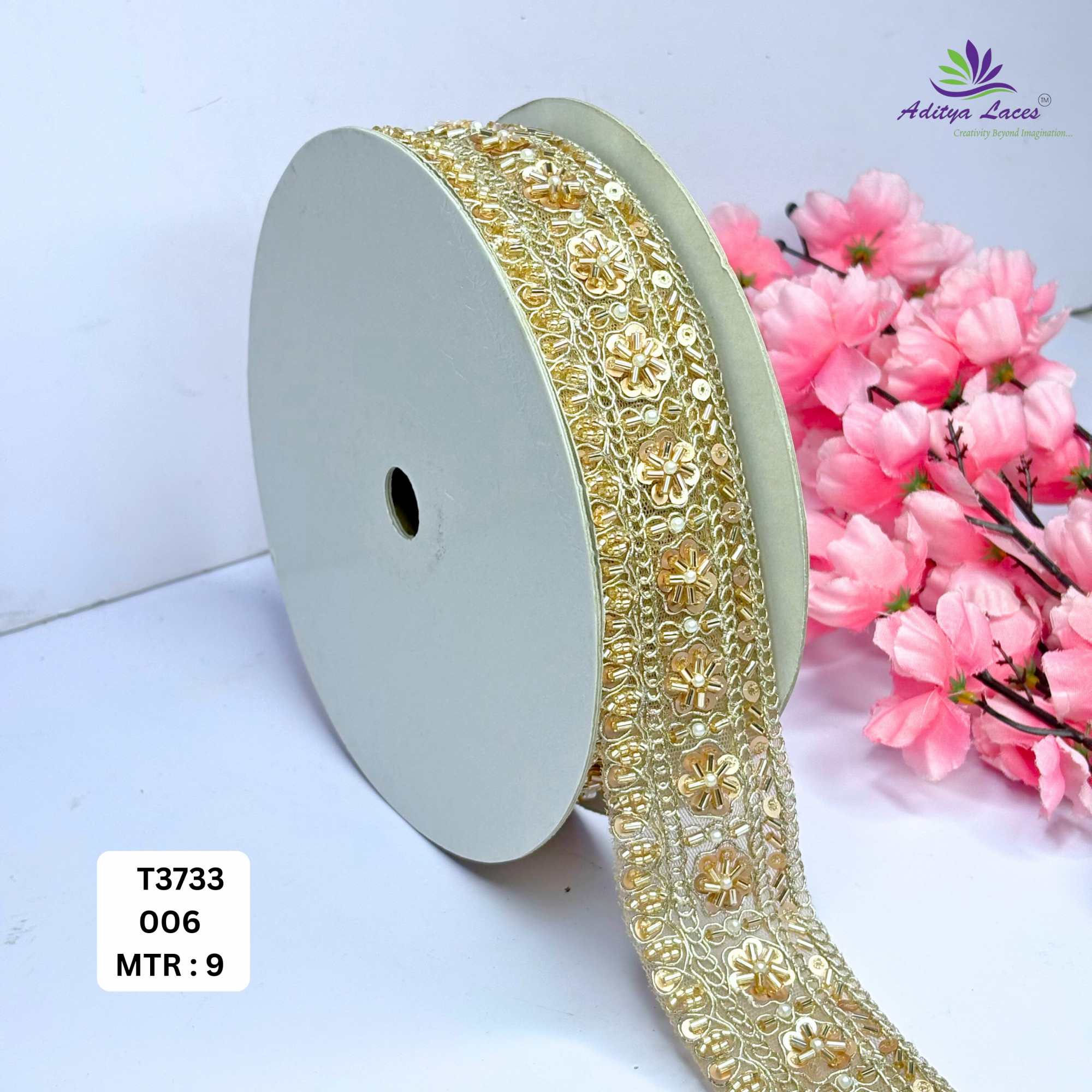 Artisan Decorative Stone Work Lace for Designer Outfits