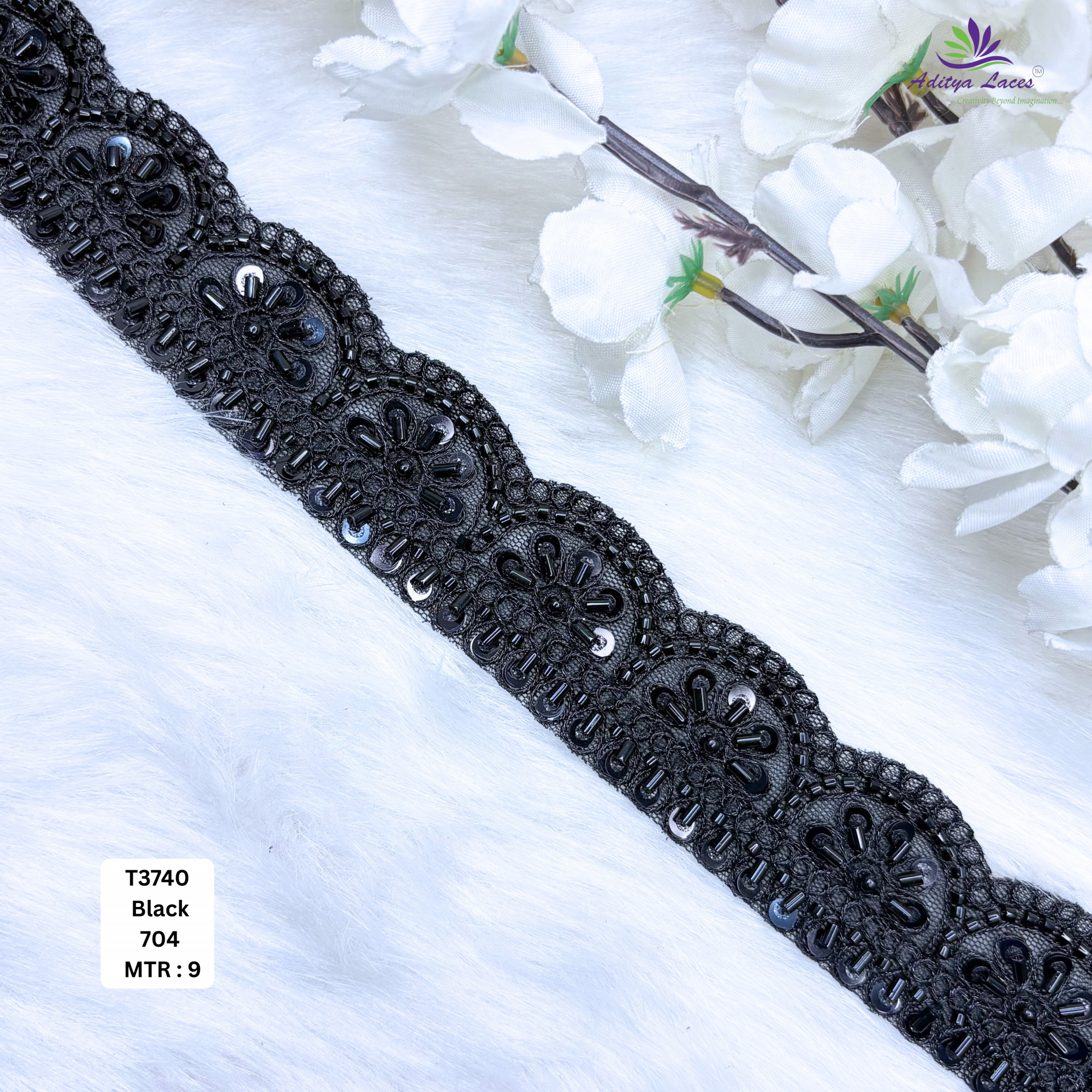 Luxury Decorative Pearl Lace Trim for Ethnic Dresses