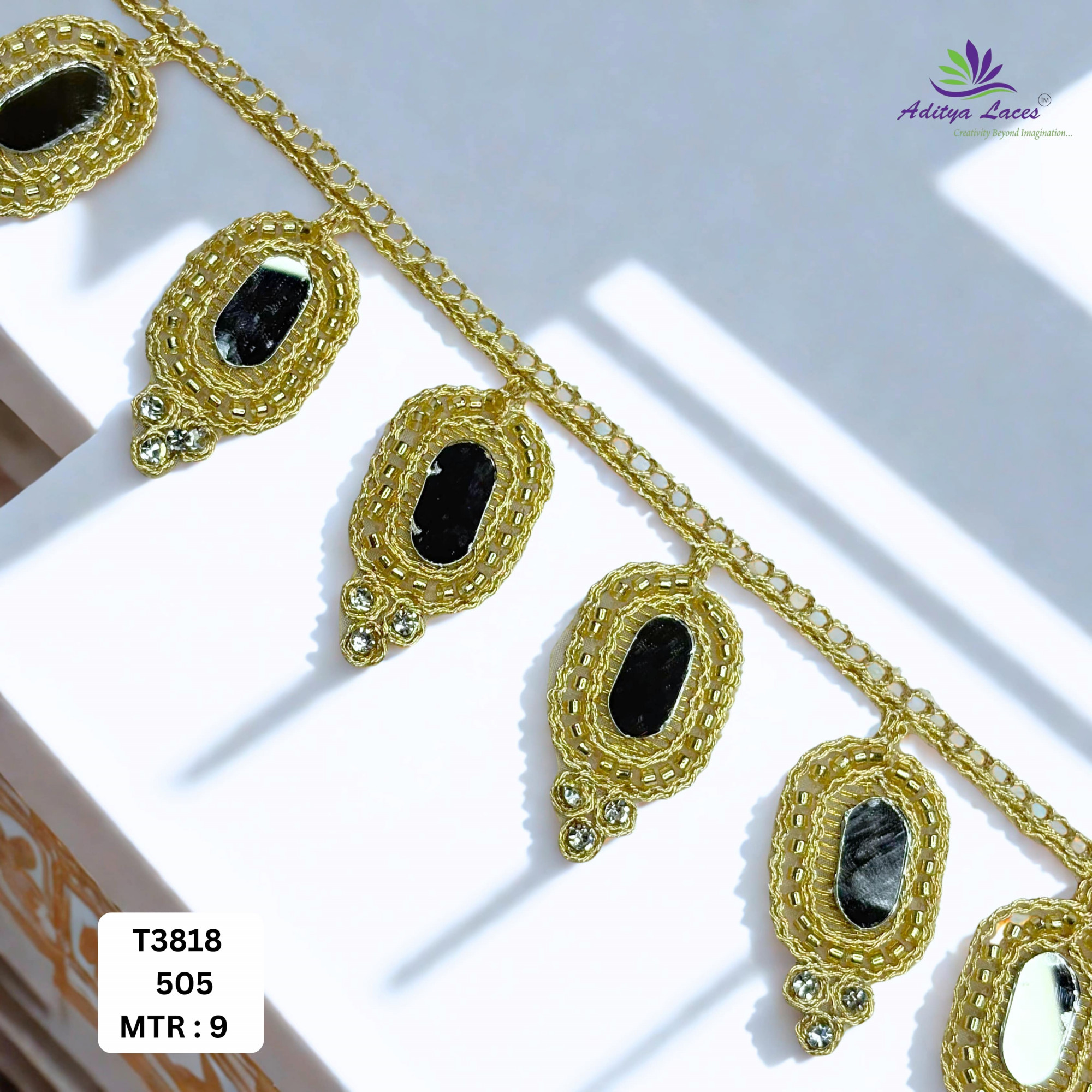 Handcrafted Decorative Pearl Lace Trim for Bridal Wear