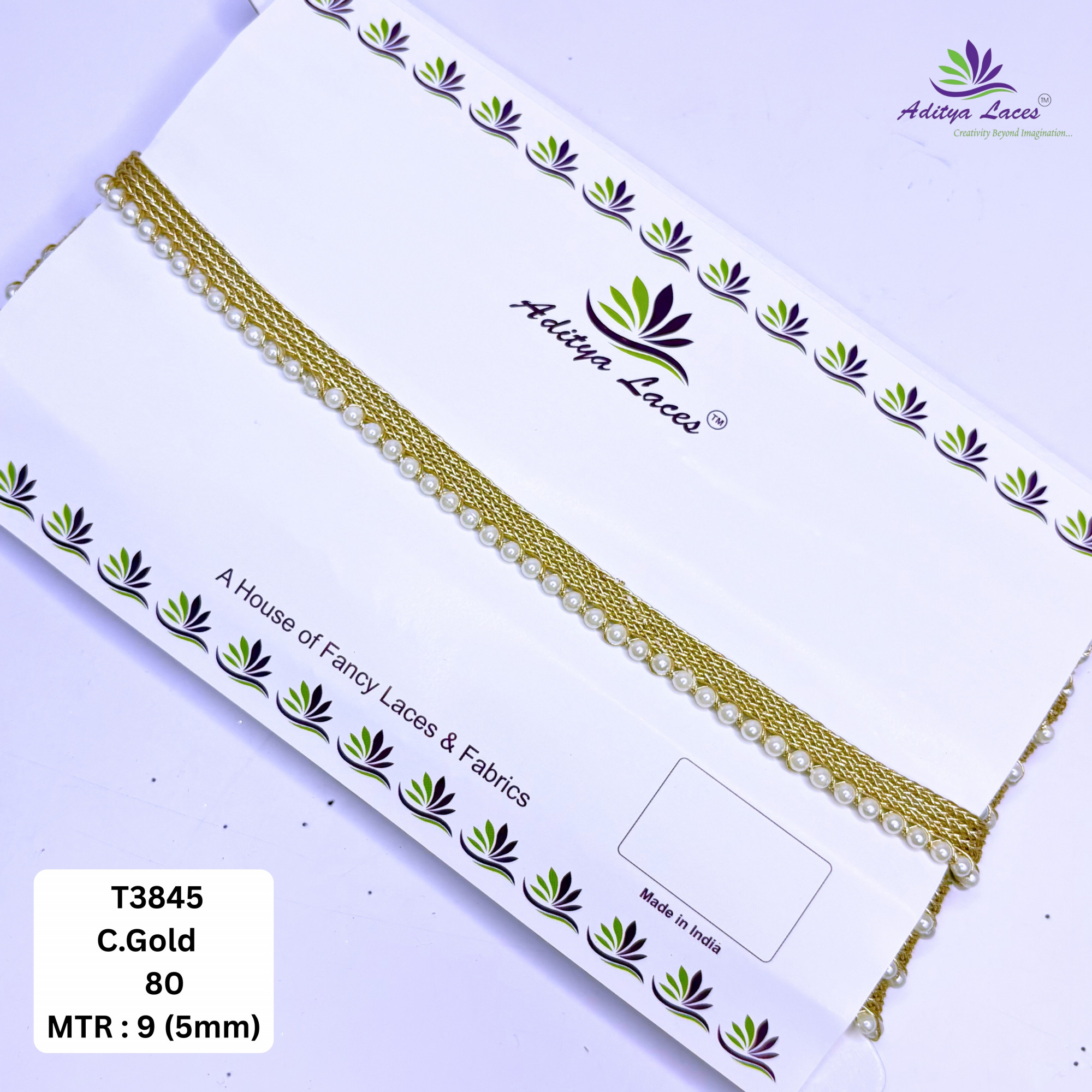 Bridal Gold Pearl Moti Lace Trim