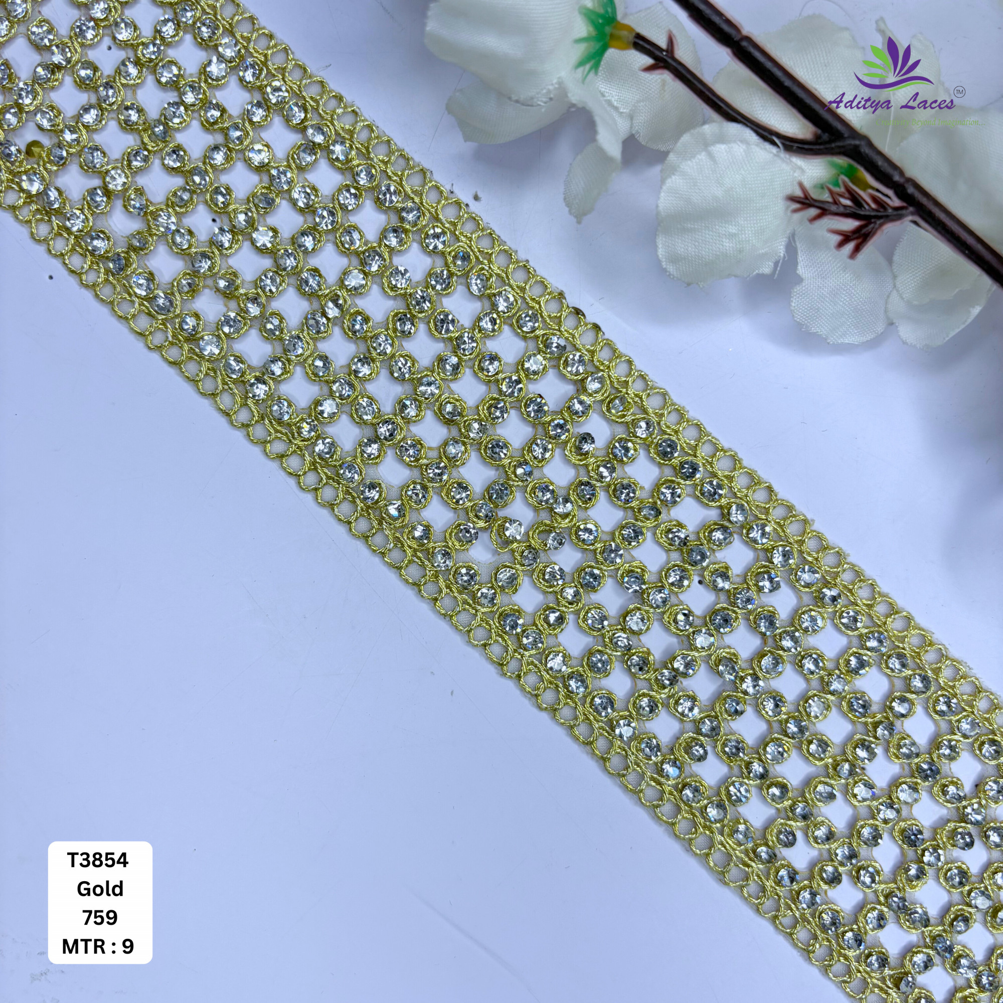 Traditional Tissue Handwork Lace Border for Saree Bridal Ethnic Wear