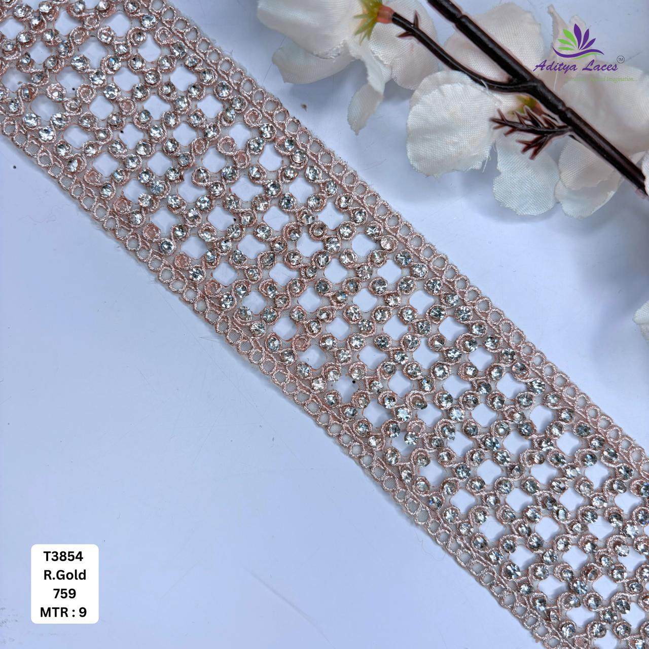 Traditional Tissue Handwork Lace Border for Saree Bridal Ethnic Wear