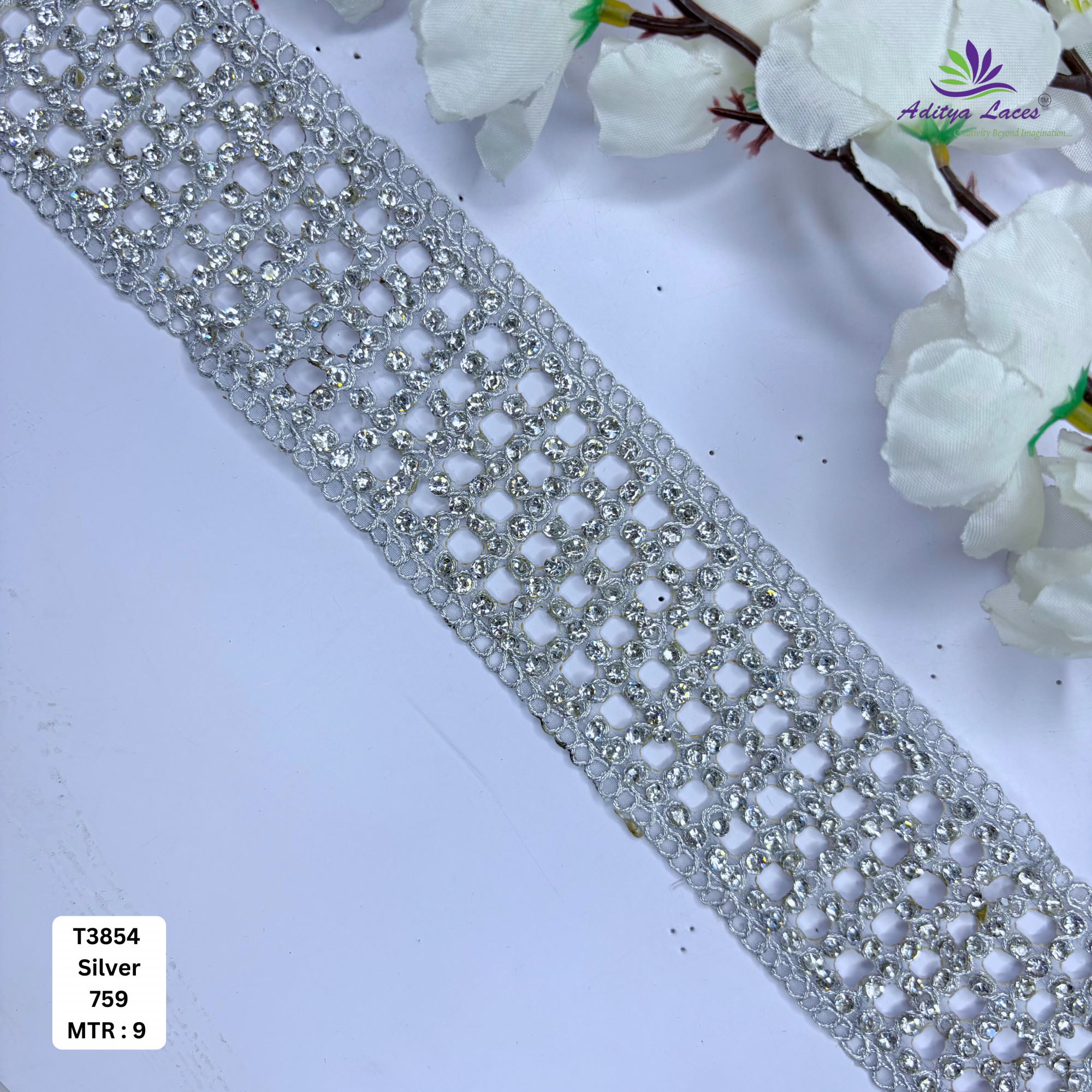 Traditional Tissue Handwork Lace Border for Saree Bridal Ethnic Wear