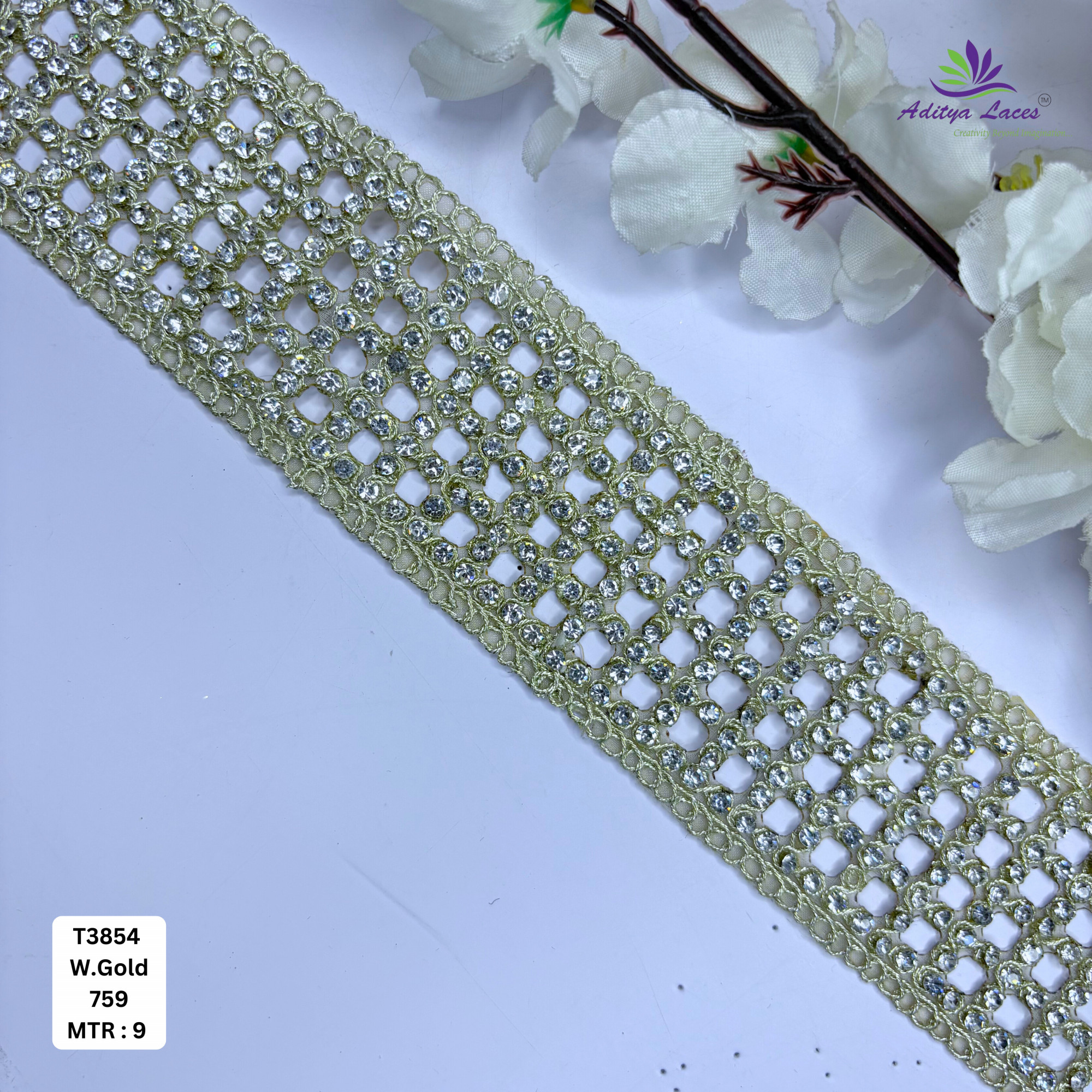Traditional Tissue Handwork Lace Border for Saree Bridal Ethnic Wear