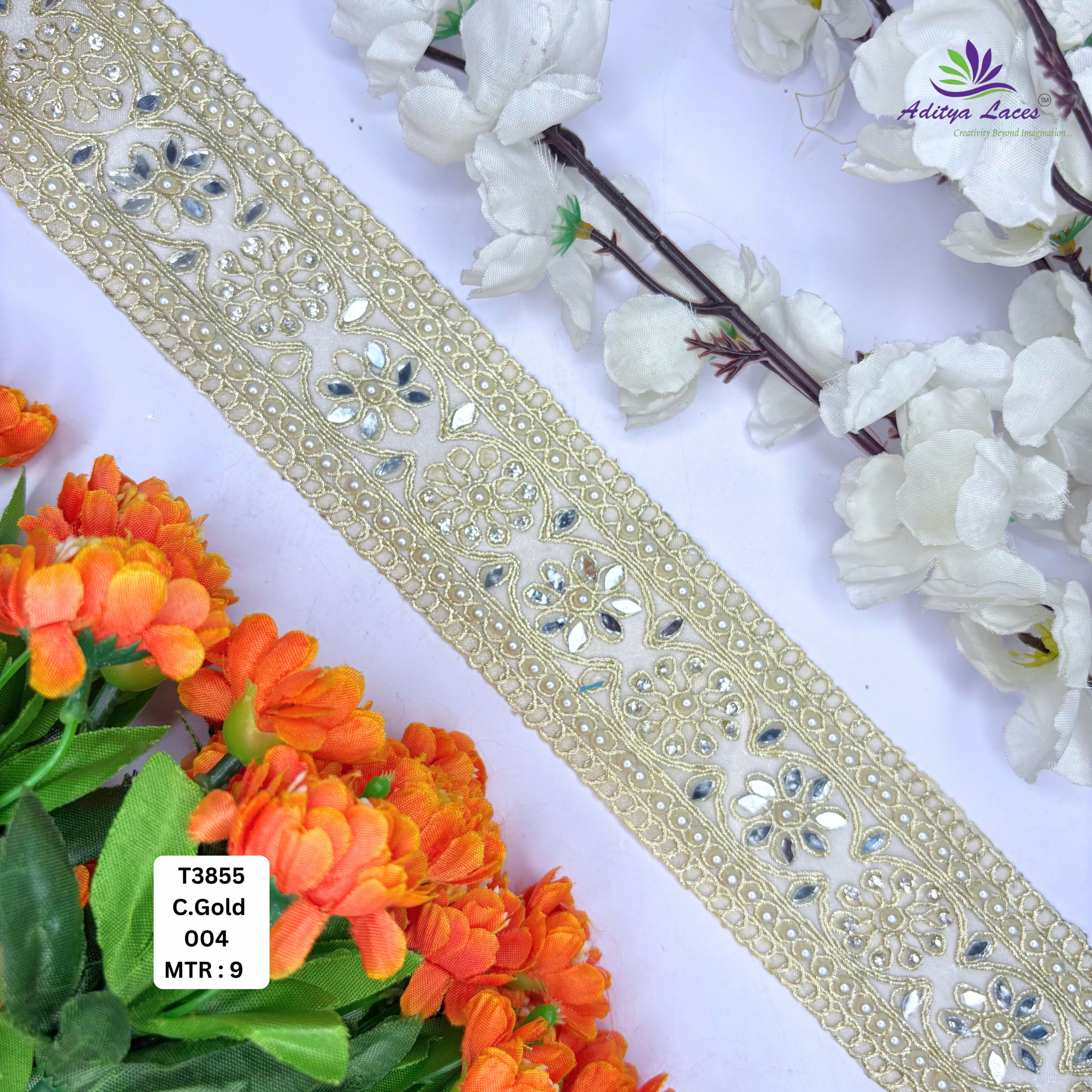 Premium Multicolor Tissue Handwork Lace Trim Collection Designer Saree Border Bridal Embroidery Lace for Ethnic Fashion Wholesale Supplier