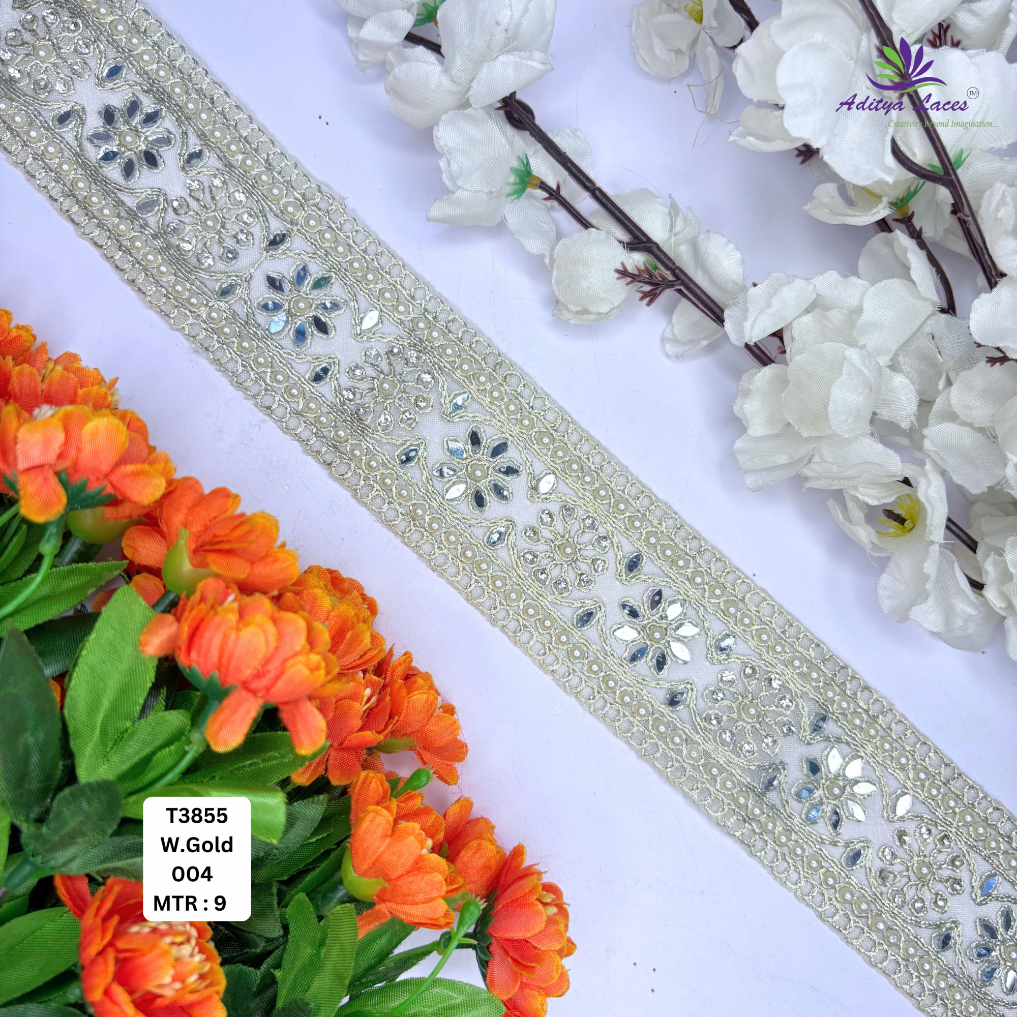 Premium Multicolor Tissue Handwork Lace Trim Collection Designer Saree Border Bridal Embroidery Lace for Ethnic Fashion Wholesale Supplier