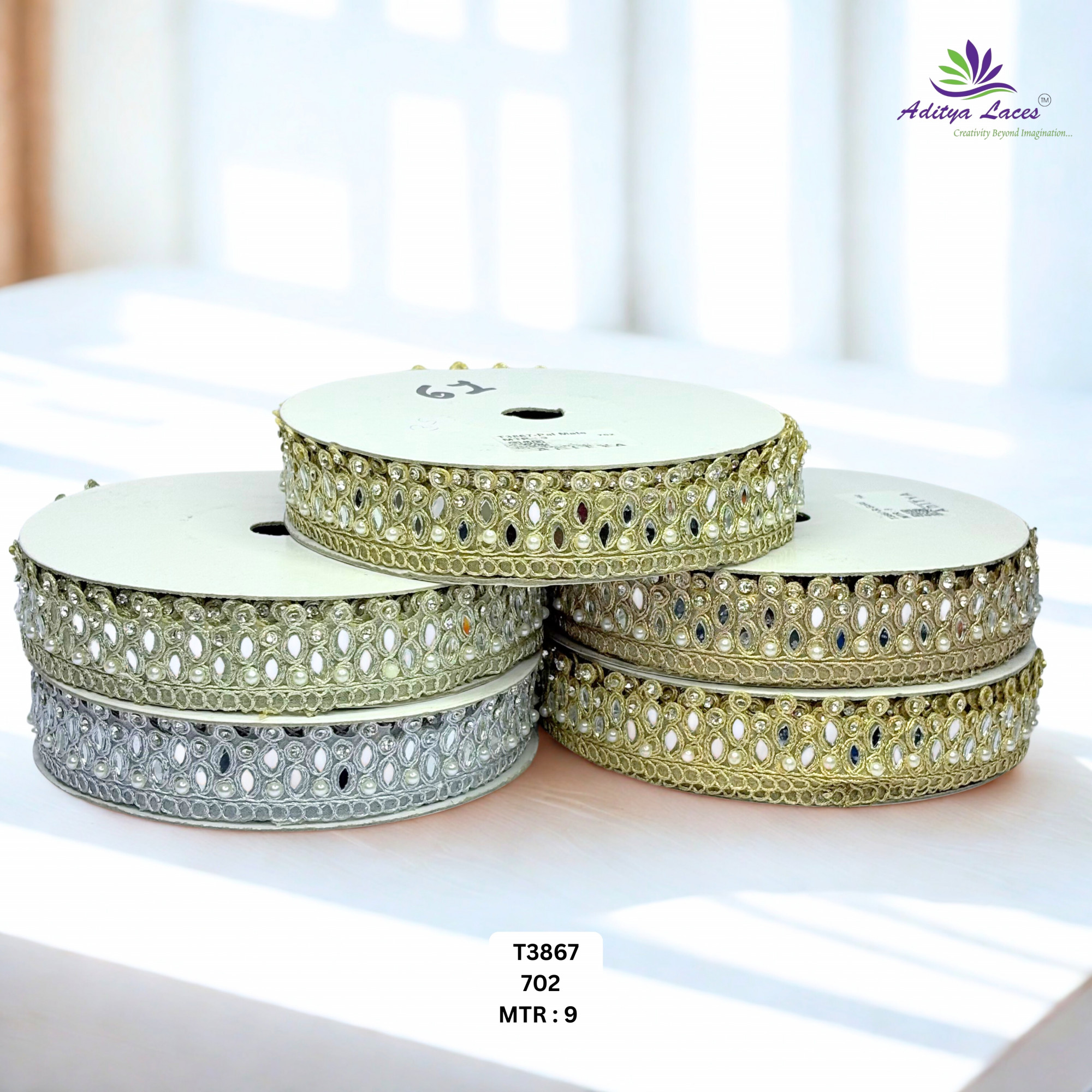 Elegant Tissue Handwork Lace Border for Saree Bridal Ethnic Wear