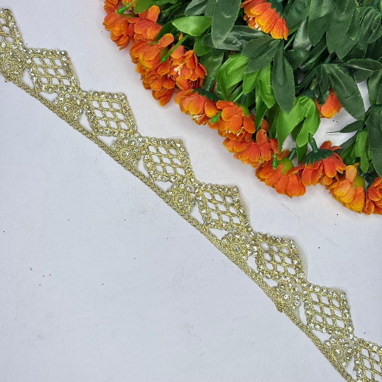 Luxury Tissue Handwork Lace Border for Saree Bridal Ethnic Wear