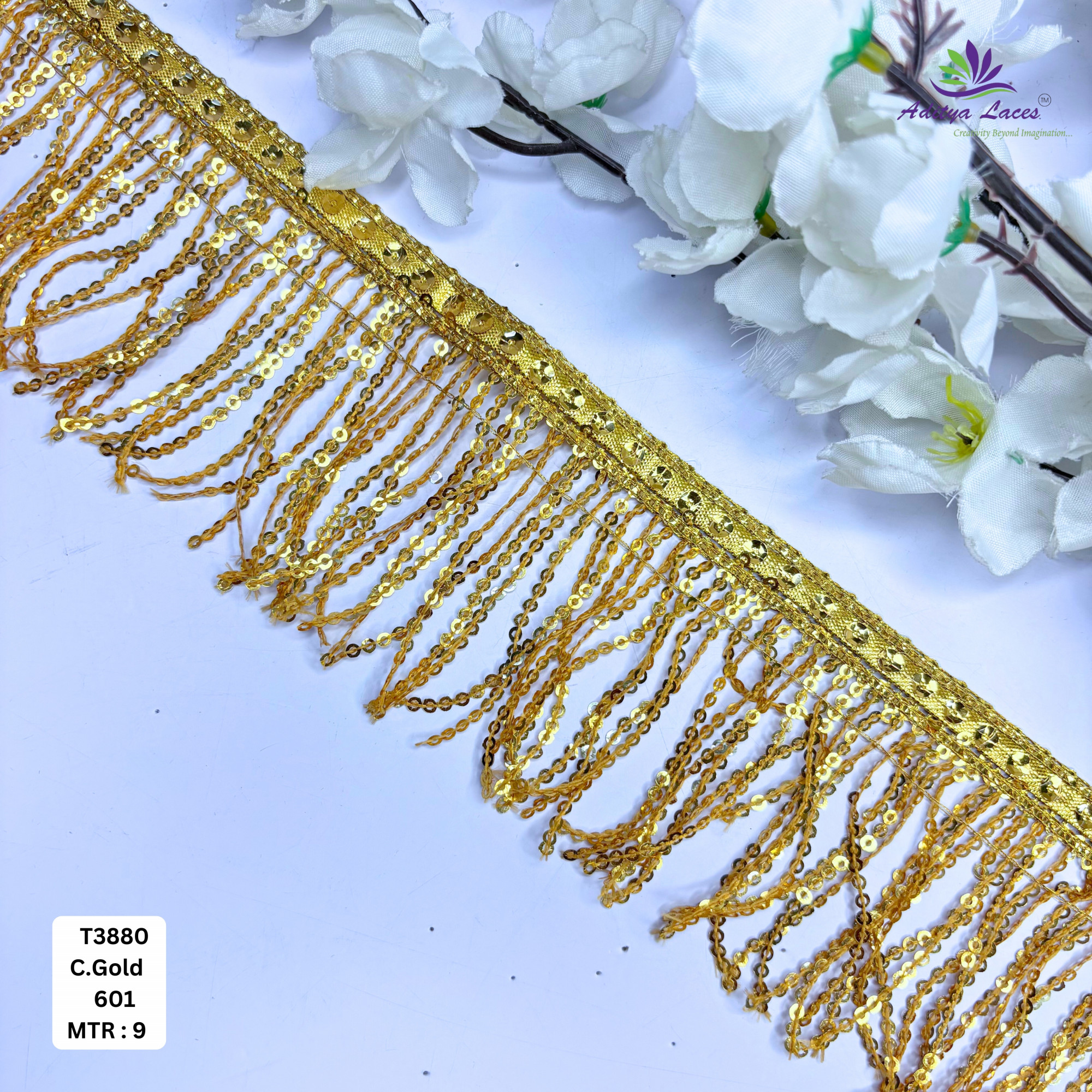Ethnic Readymade Lace Border with Zari Work for Saree Bridal Wear
