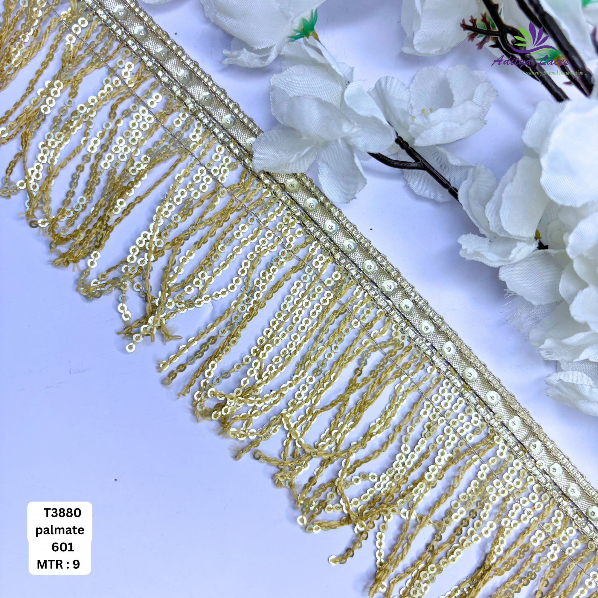 Ethnic Readymade Lace Border with Zari Work for Saree Bridal Wear