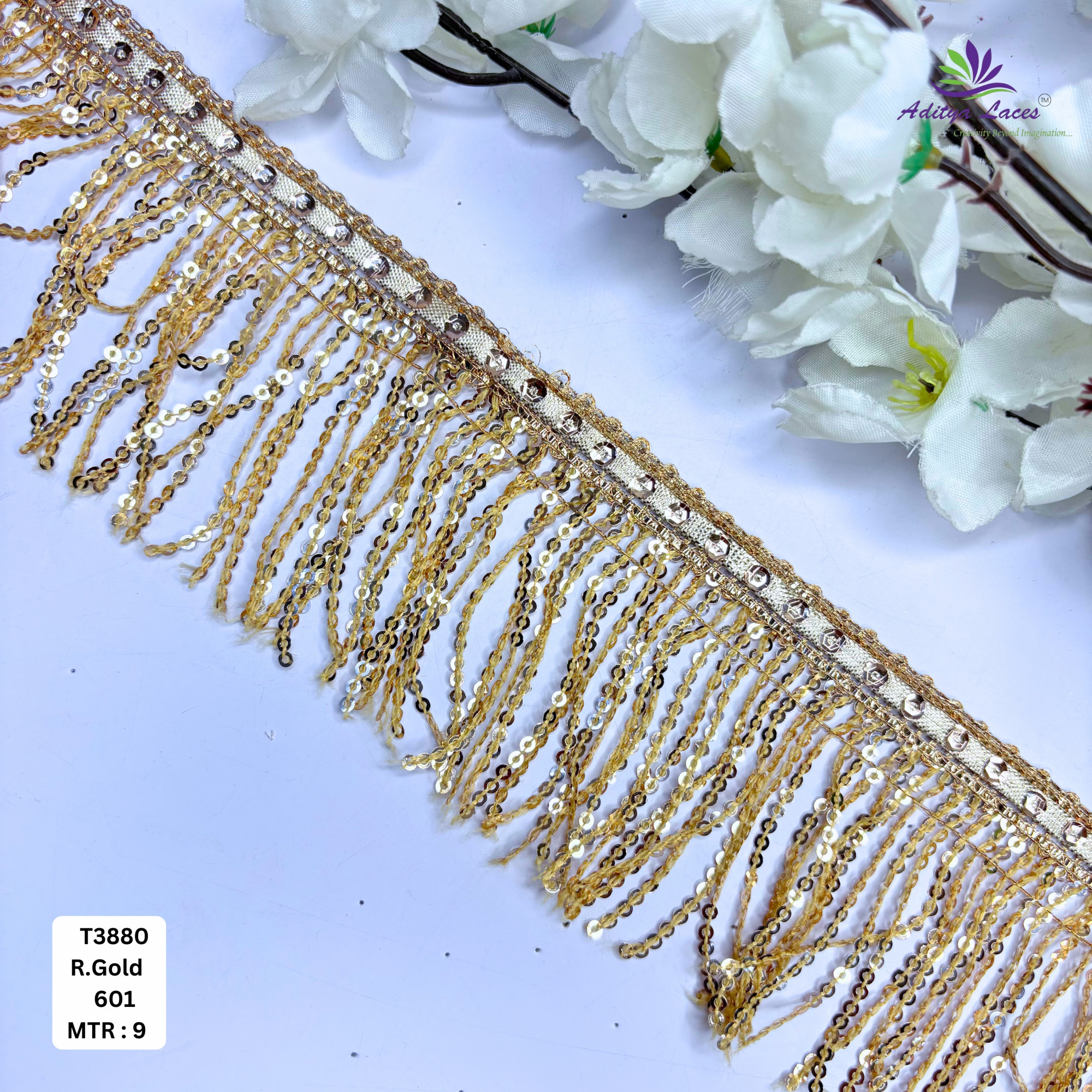 Ethnic Readymade Lace Border with Zari Work for Saree Bridal Wear