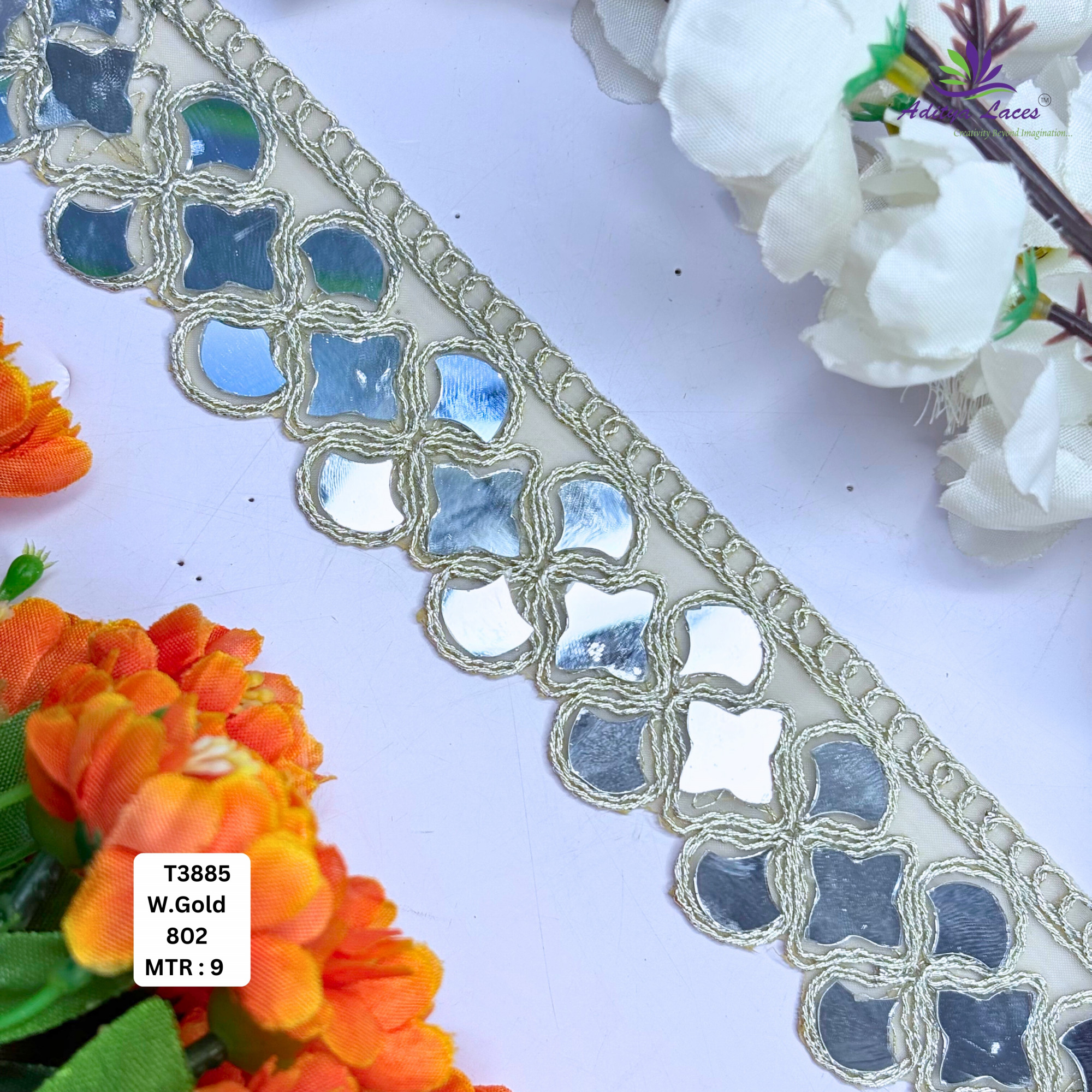 Royal Tissue Handwork Lace Border for Saree Bridal Ethnic Wear