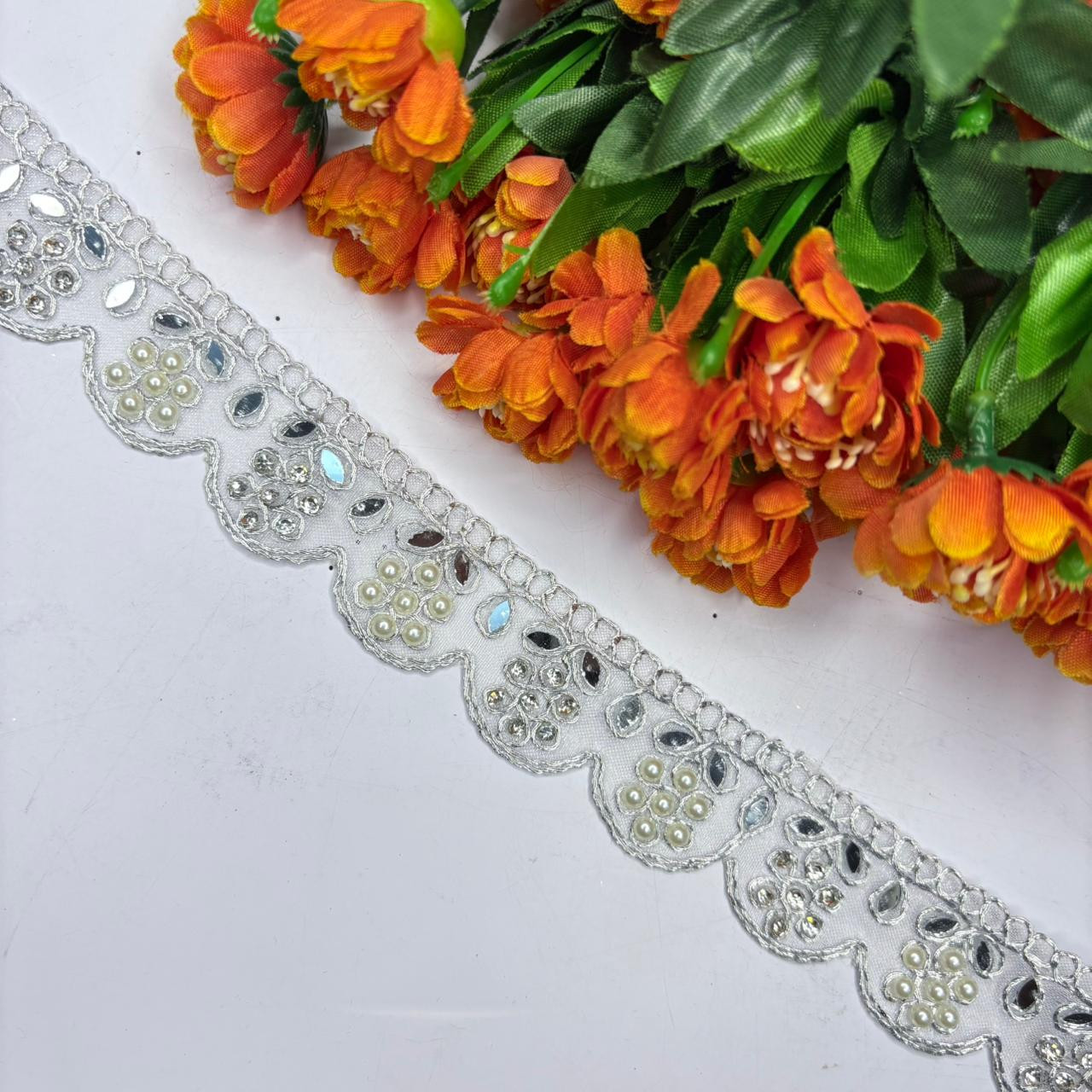 Royal Tissue Handwork Lace Border for Saree Bridal Ethnic Wear