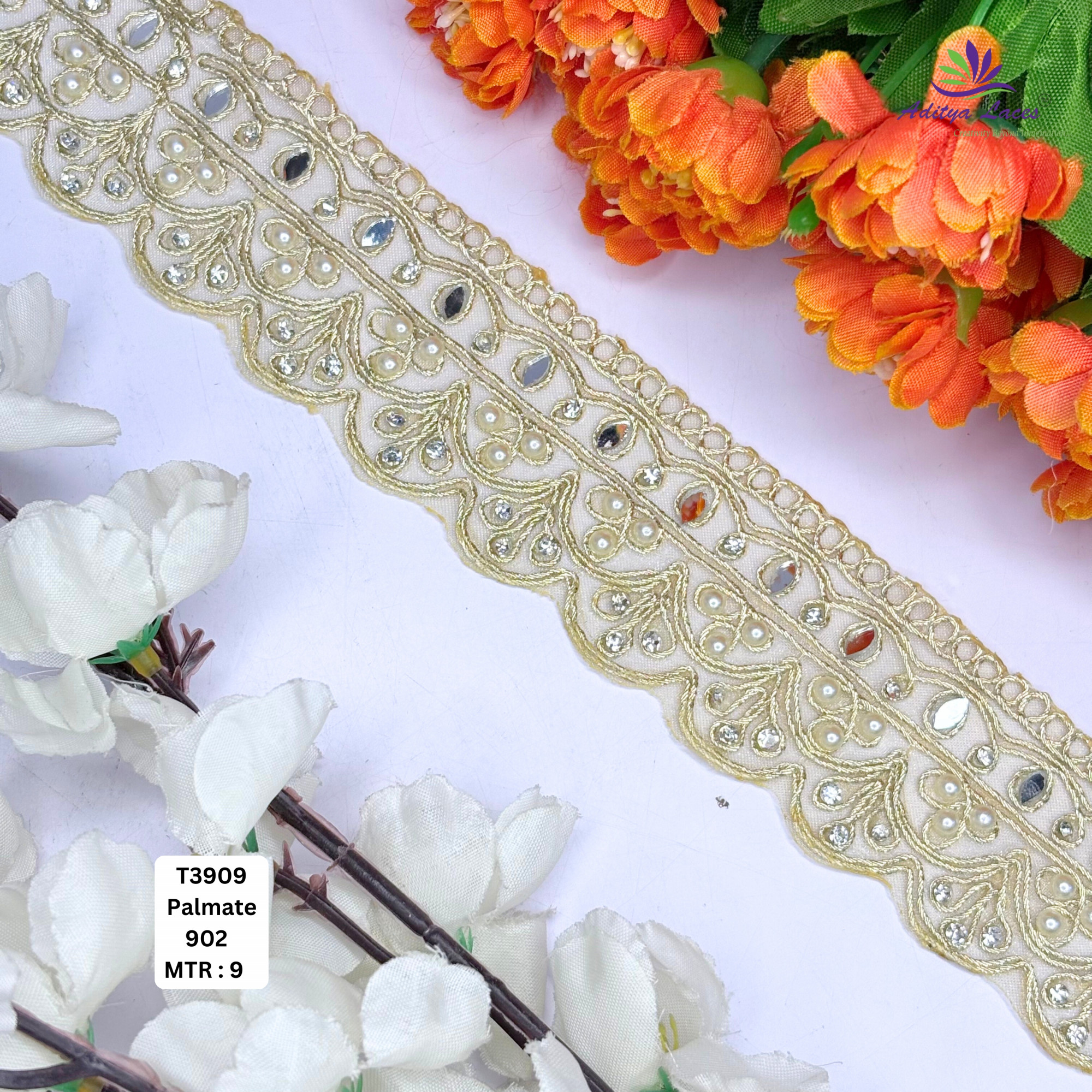 Royal Tissue Handwork Lace Border for Saree Bridal Ethnic Wear