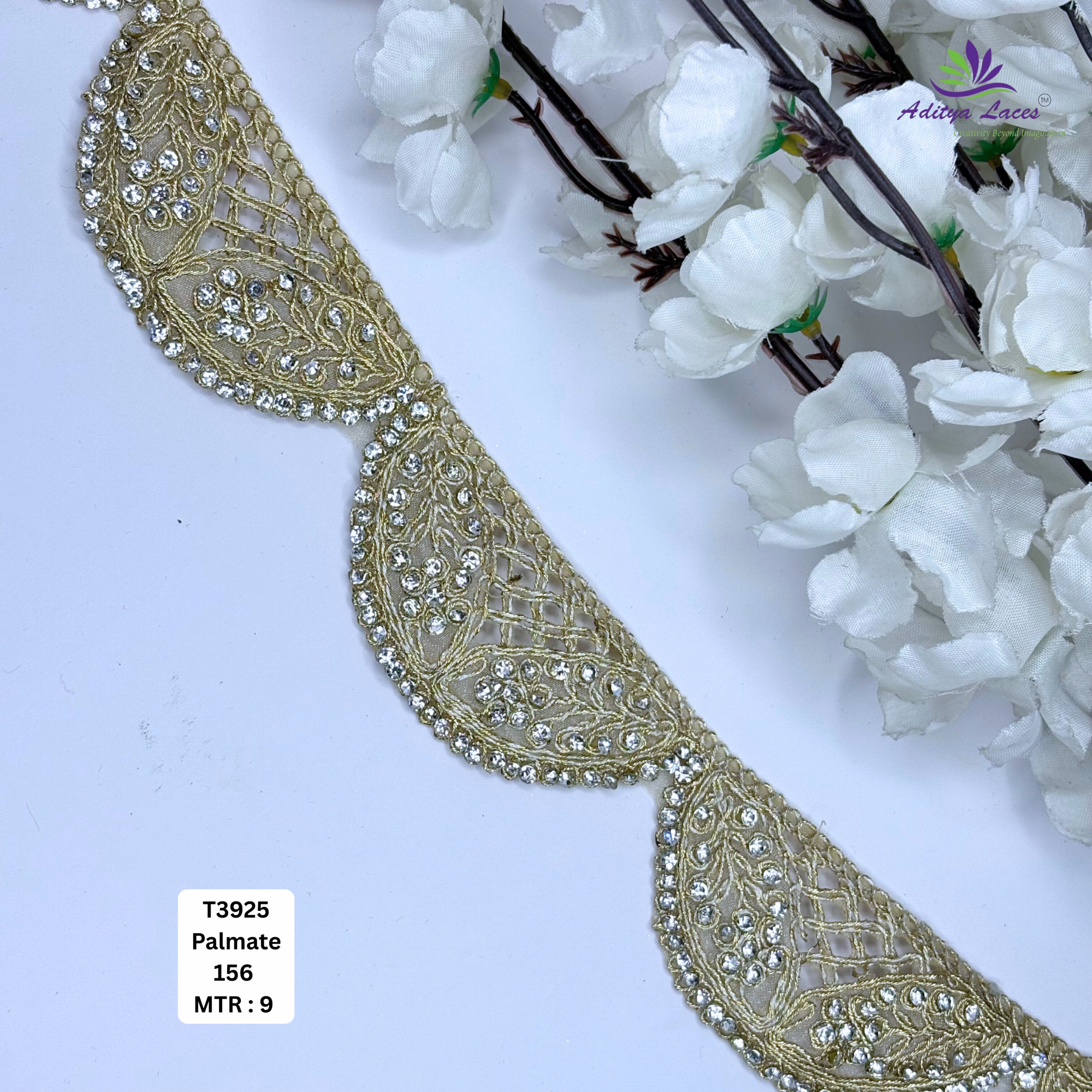 Decorative Tissue Handwork Lace Border for Saree Bridal Ethnic Wear