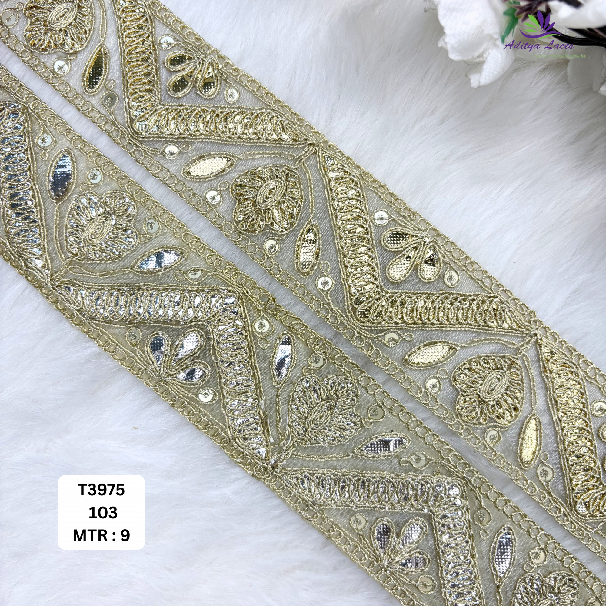 Designer Gota Patti Lace Border for Saree Bridal Wear