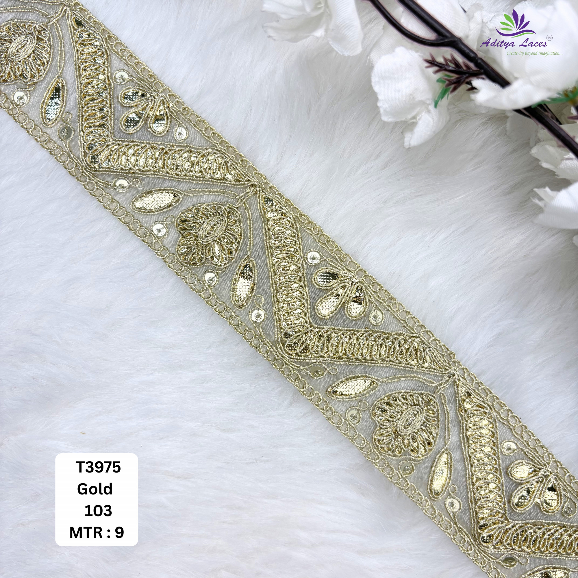 Designer Gota Patti Lace Border for Saree Bridal Wear