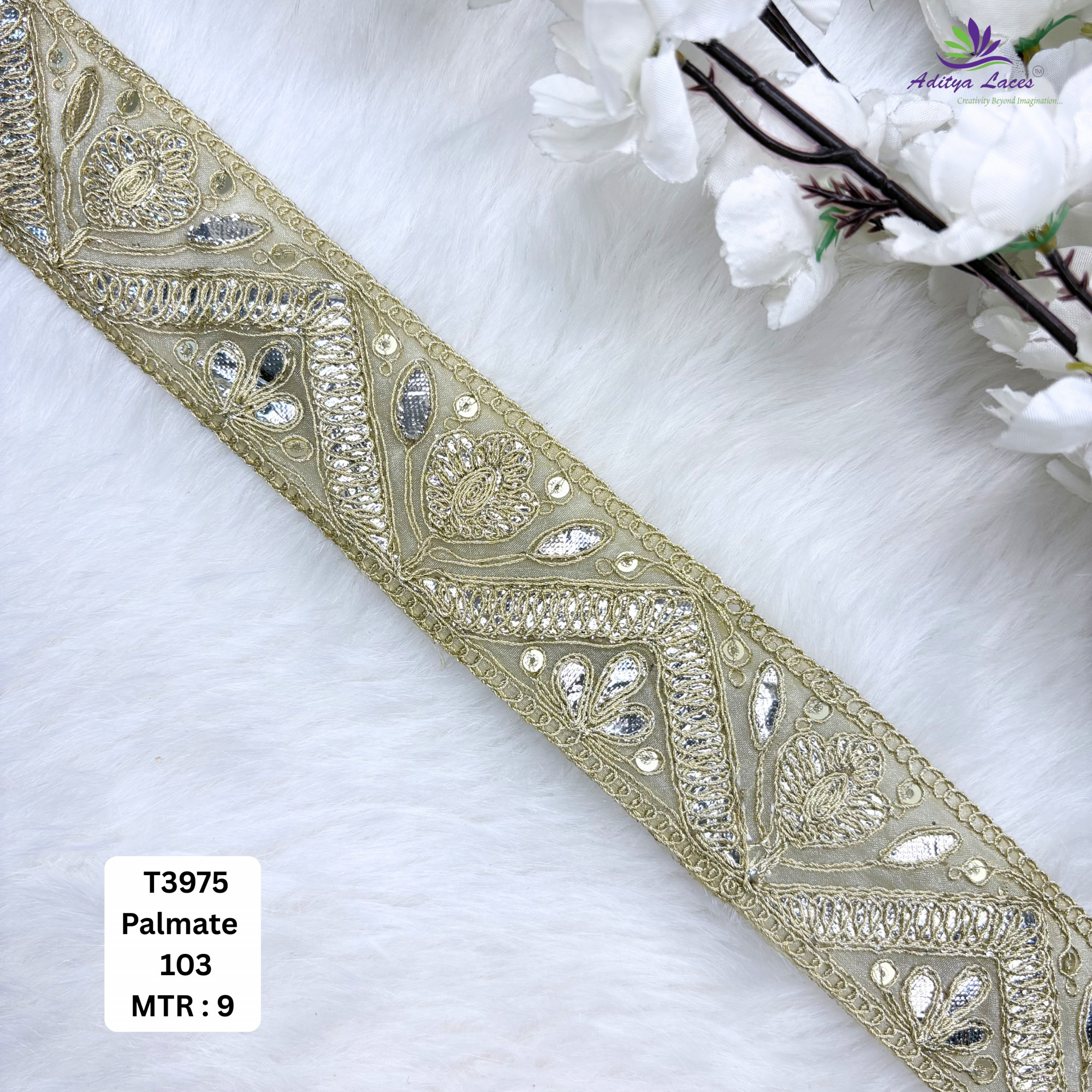 Designer Gota Patti Lace Border for Saree Bridal Wear