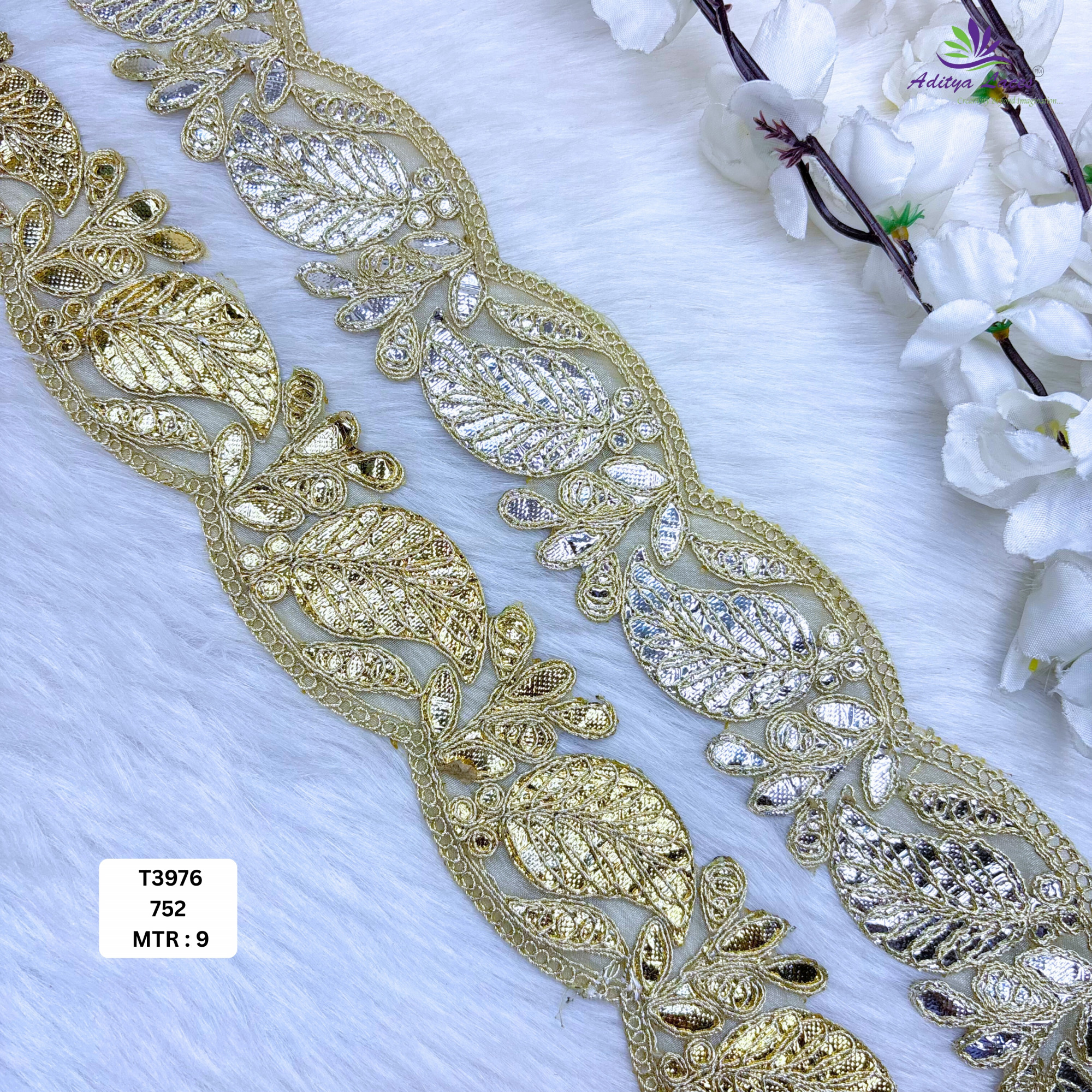 Handcrafted Gota Patti Lace Border for Saree Bridal Wear