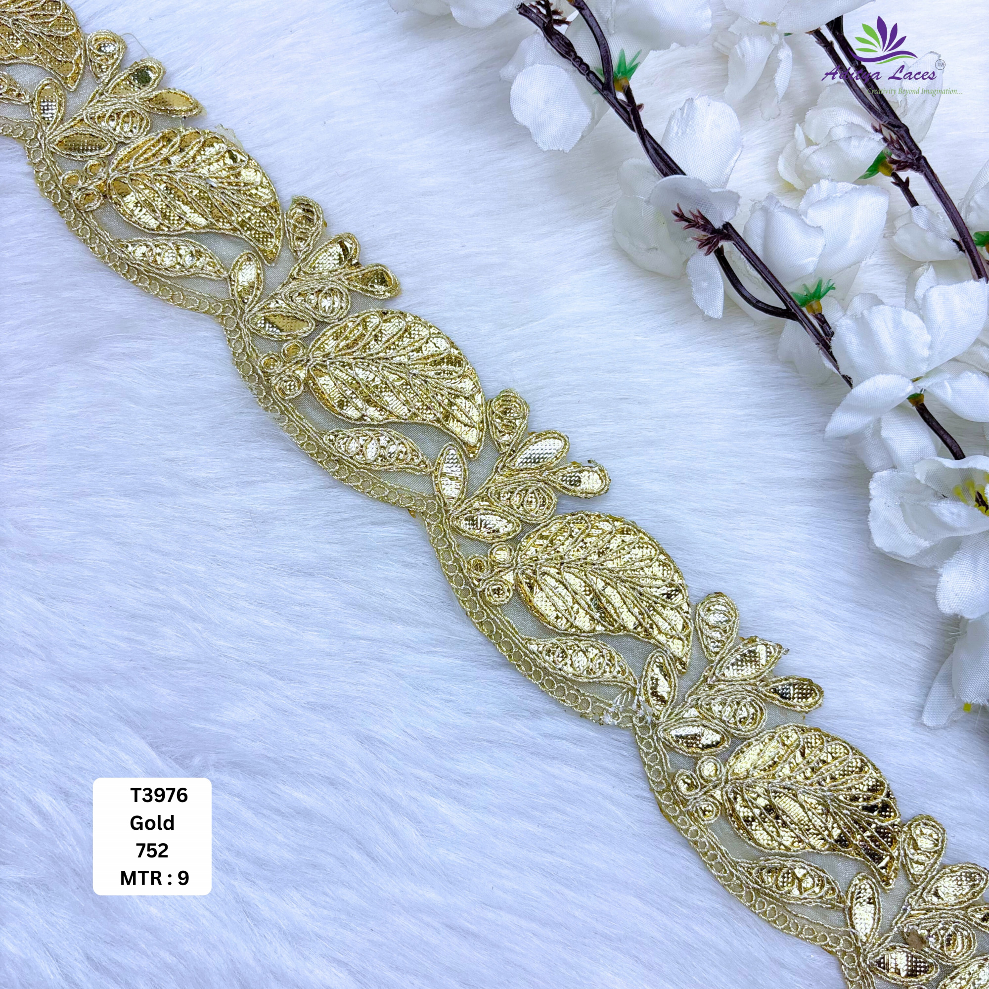 Handcrafted Gota Patti Lace Border for Saree Bridal Wear