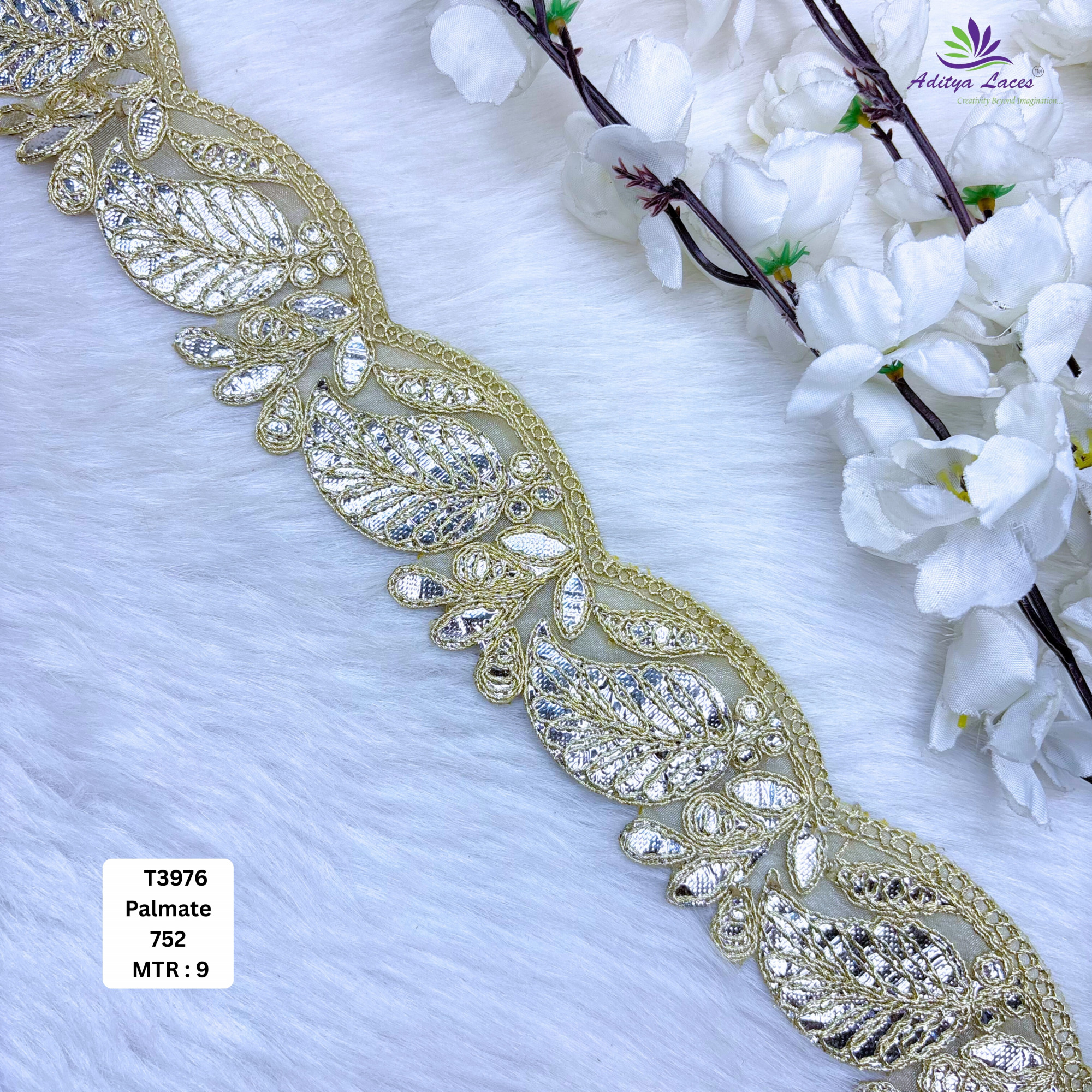 Handcrafted Gota Patti Lace Border for Saree Bridal Wear