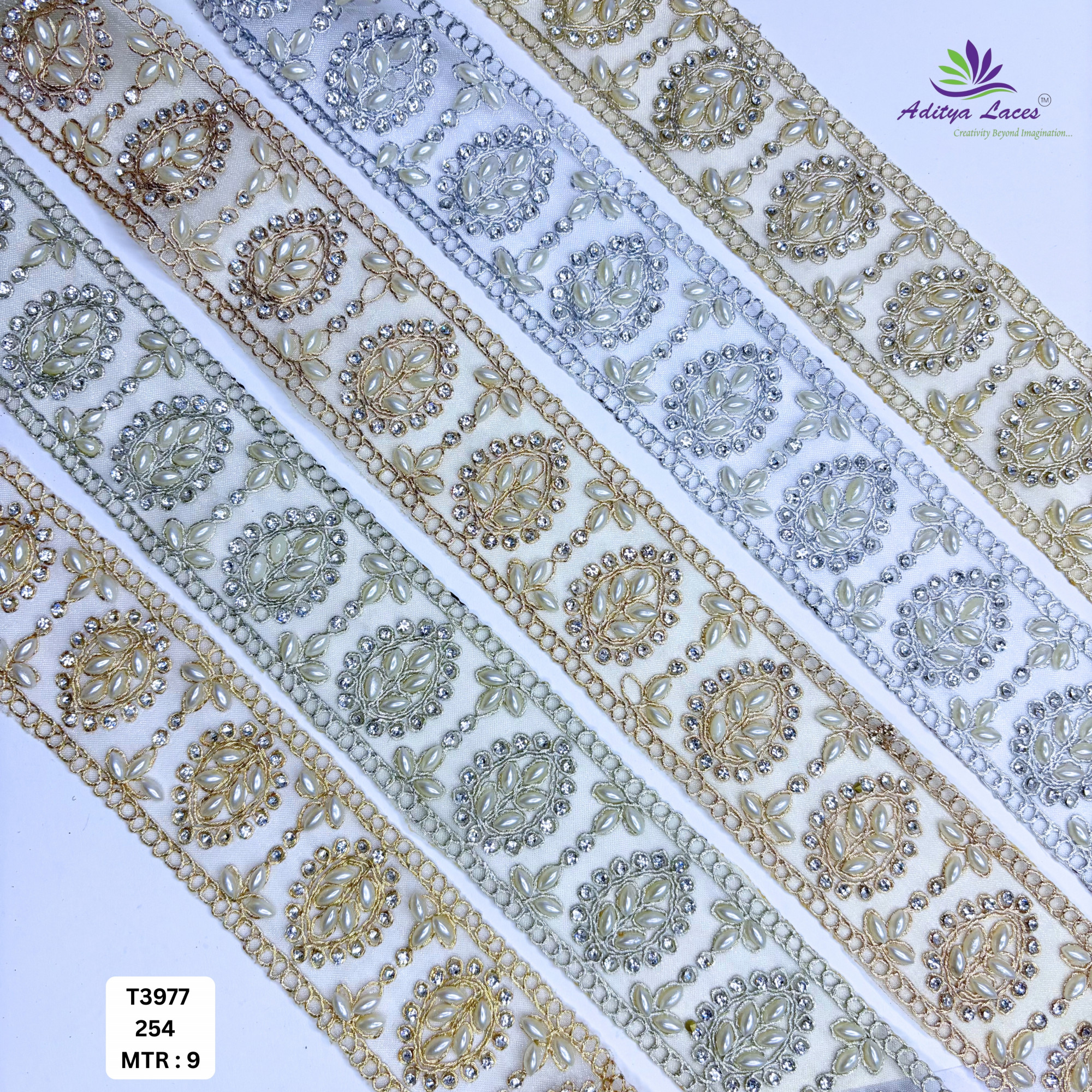 Stylish Tissue Handwork Lace Border for Saree Bridal Ethnic Wear