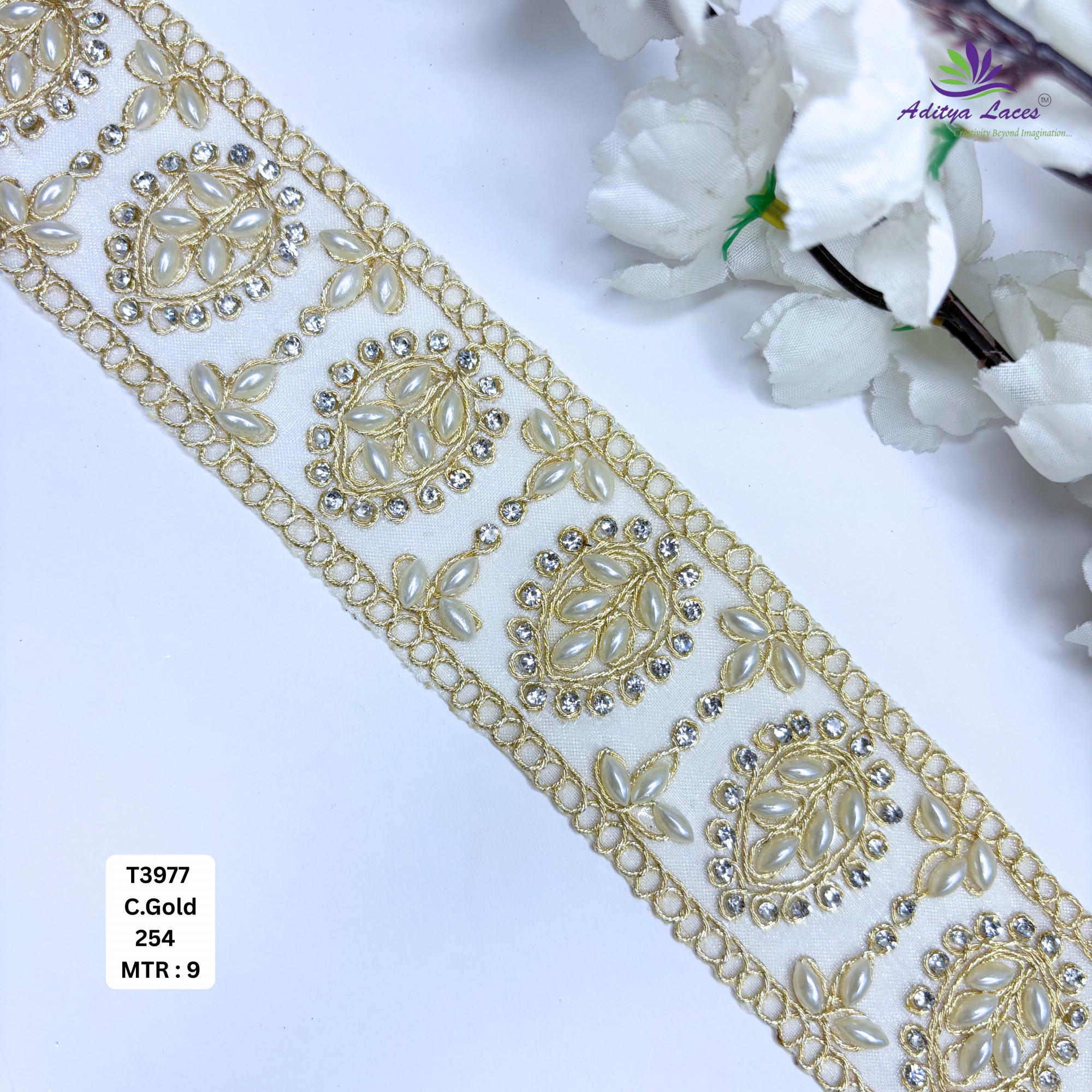 Stylish Tissue Handwork Lace Border for Saree Bridal Ethnic Wear