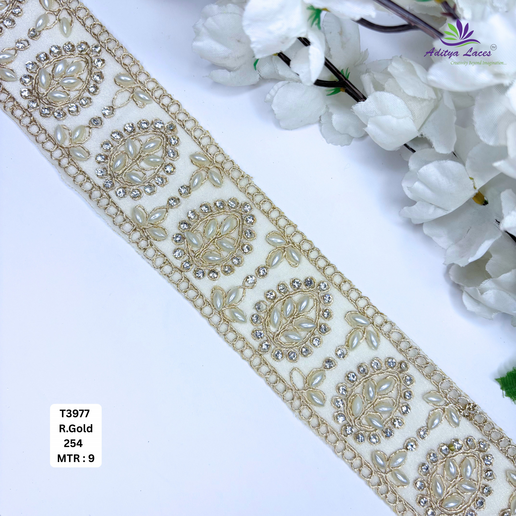 Stylish Tissue Handwork Lace Border for Saree Bridal Ethnic Wear