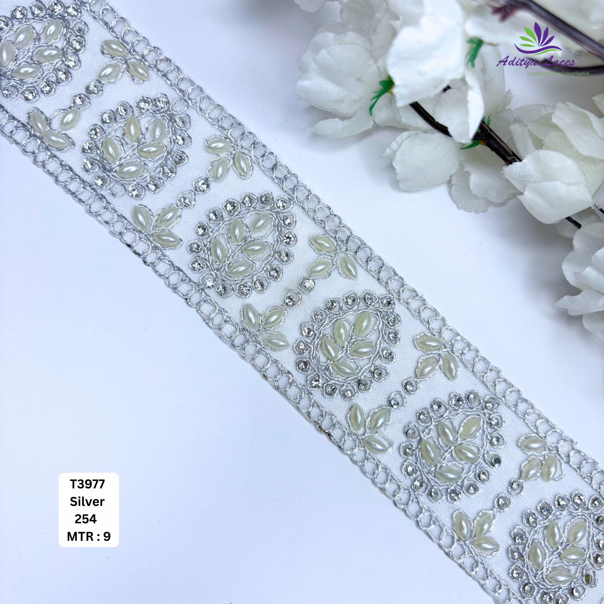 Stylish Tissue Handwork Lace Border for Saree Bridal Ethnic Wear