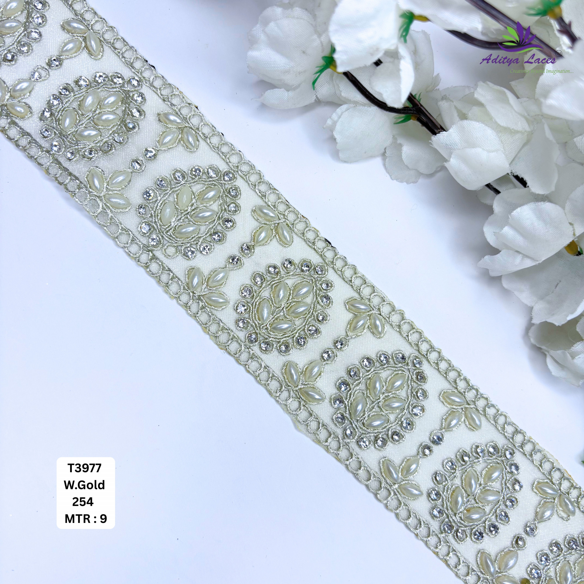 Stylish Tissue Handwork Lace Border for Saree Bridal Ethnic Wear