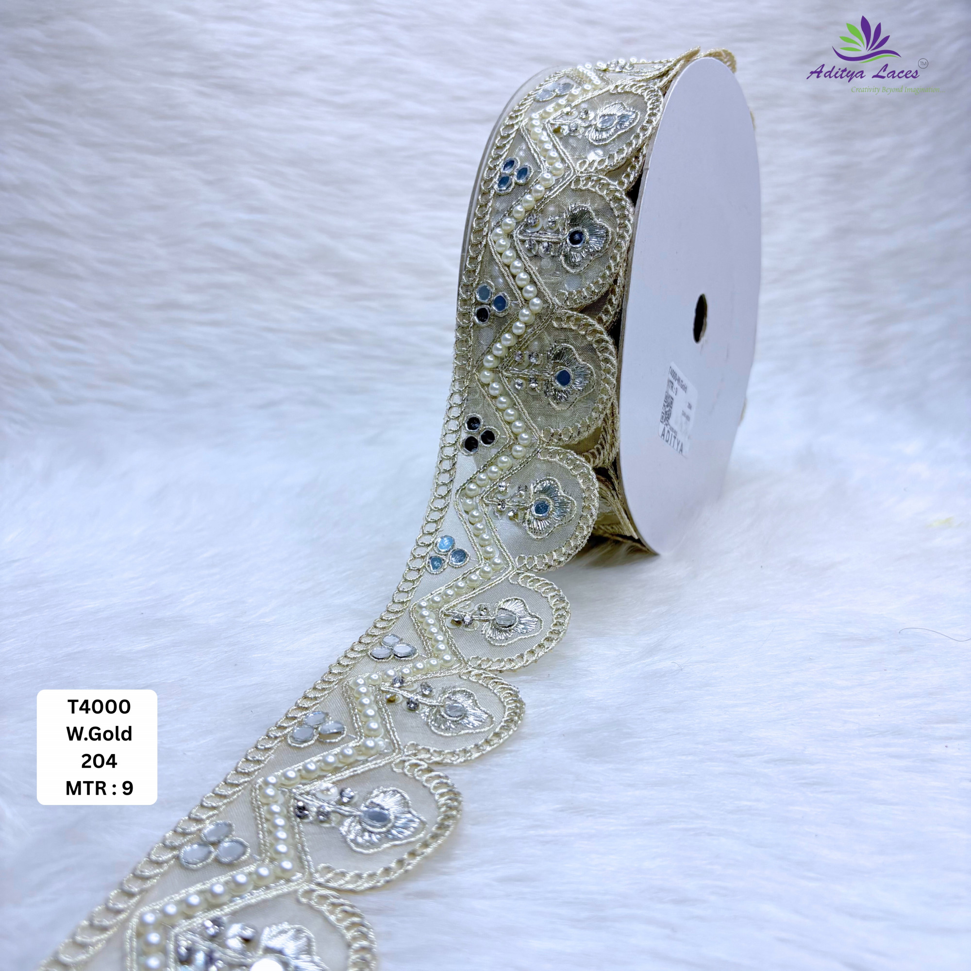 Premium Tissue Handwork Lace Trim Designer Saree Border Bridal Decorative Lace for Ethnic Fashion Wholesale Supplier