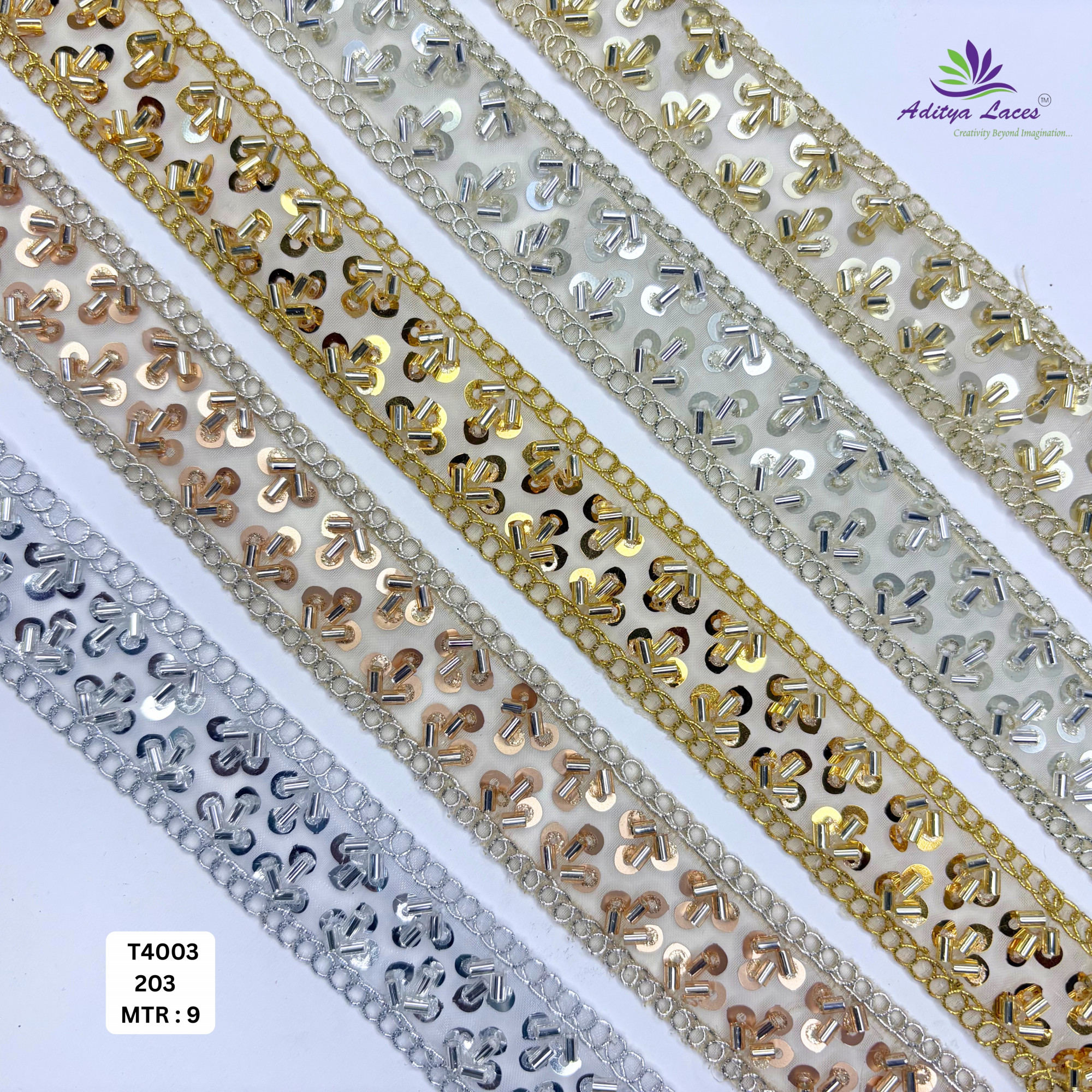 Elegant Beads Lace Trim for Lehenga Saree