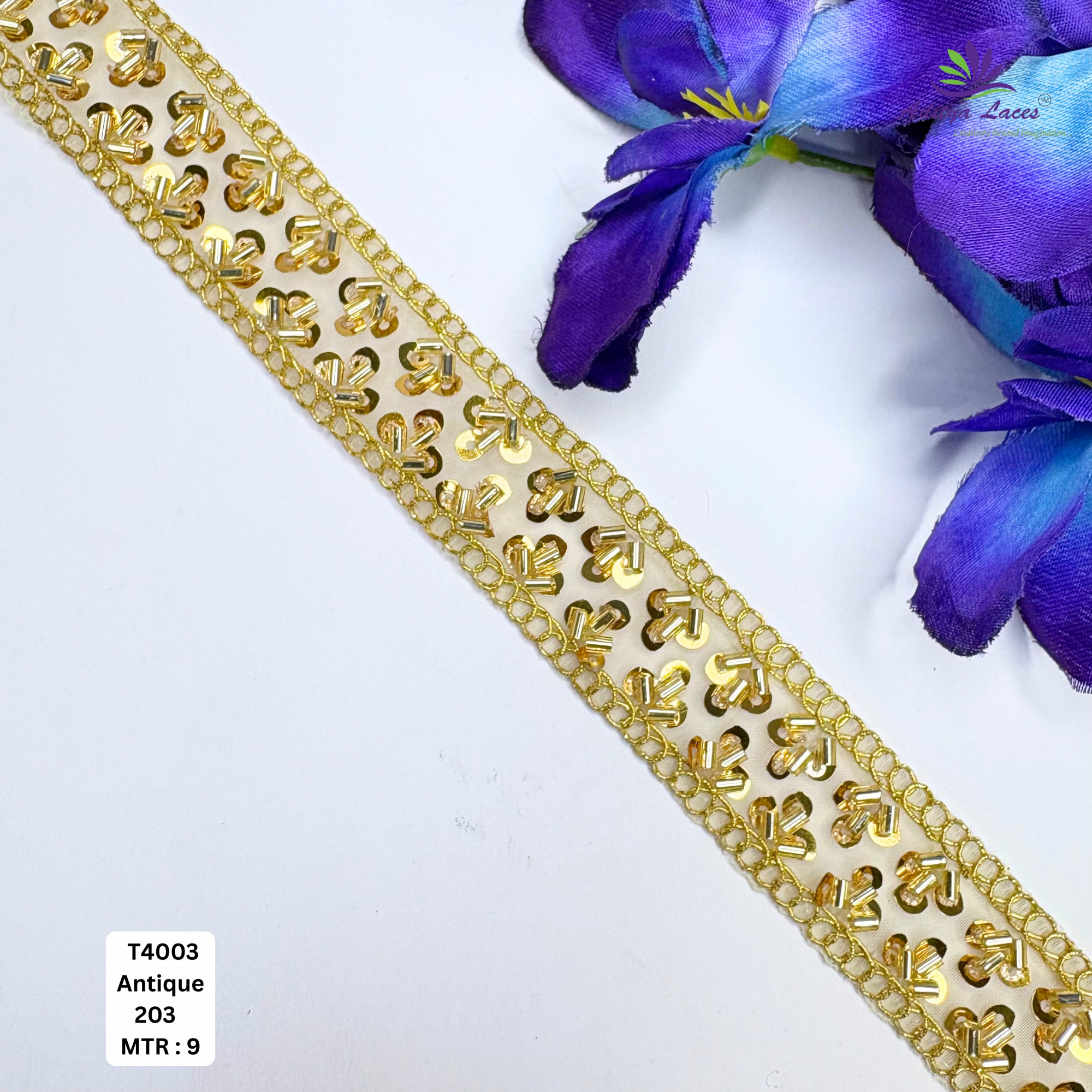 Elegant Beads Lace Trim for Lehenga Saree