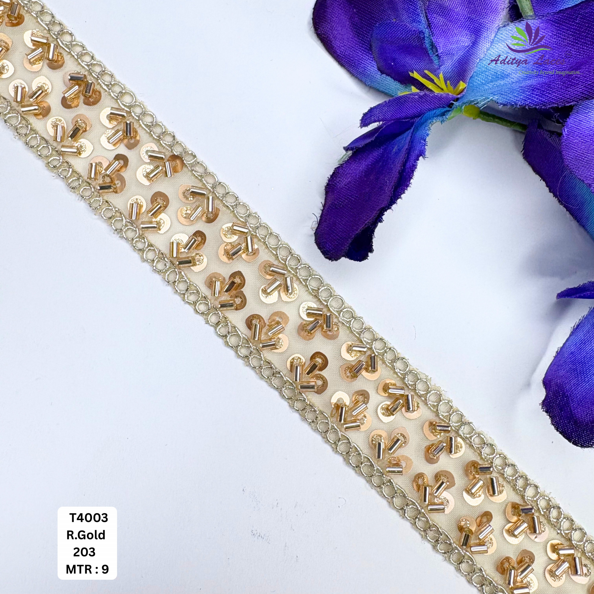 Elegant Beads Lace Trim for Lehenga Saree