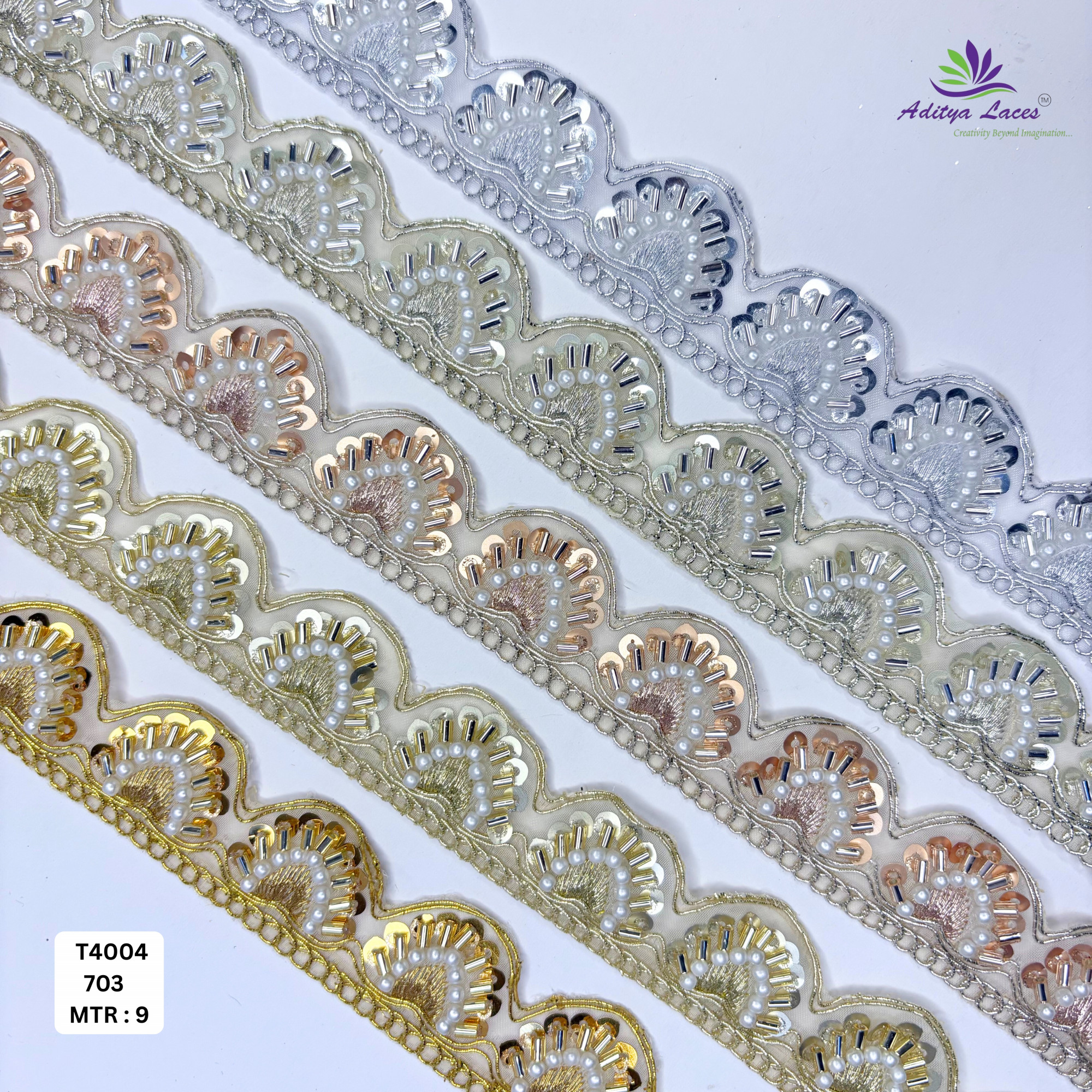 Artisan Decorative Stone Work Lace for Ethnic Dresses