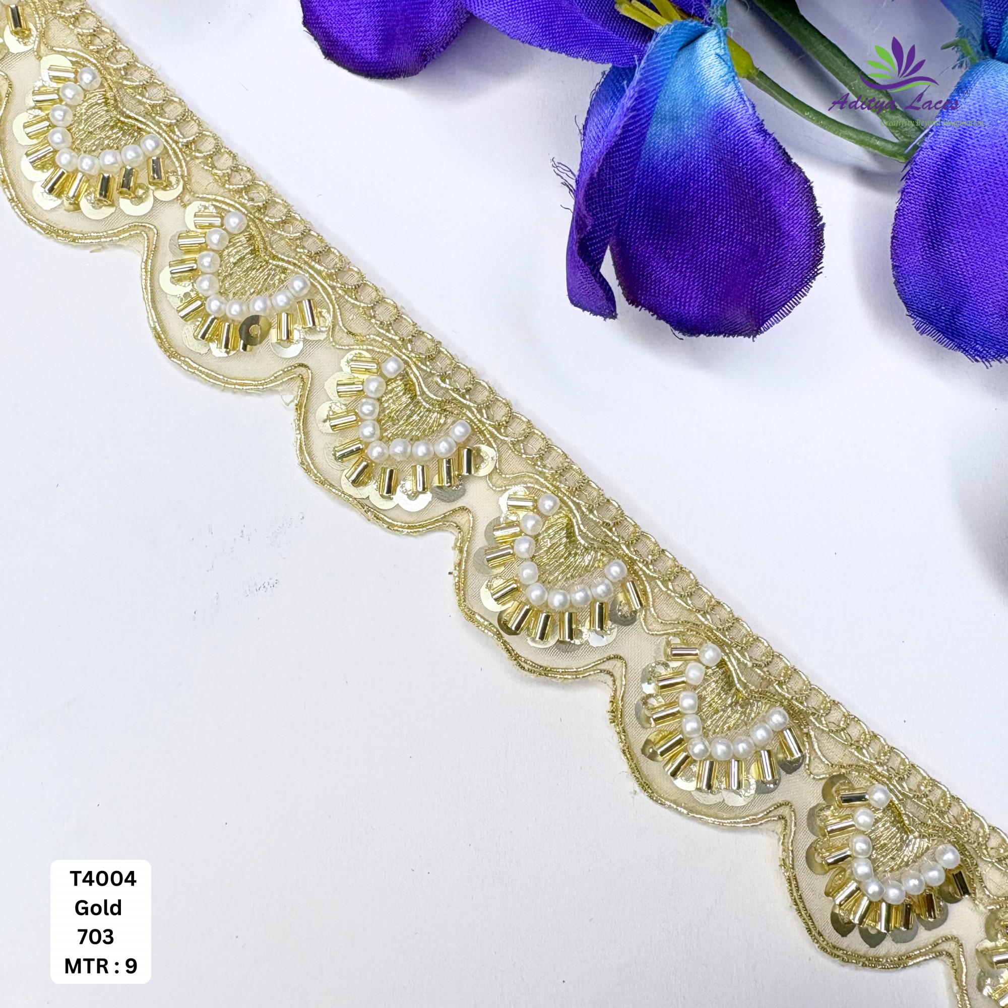 Artisan Decorative Stone Work Lace for Ethnic Dresses